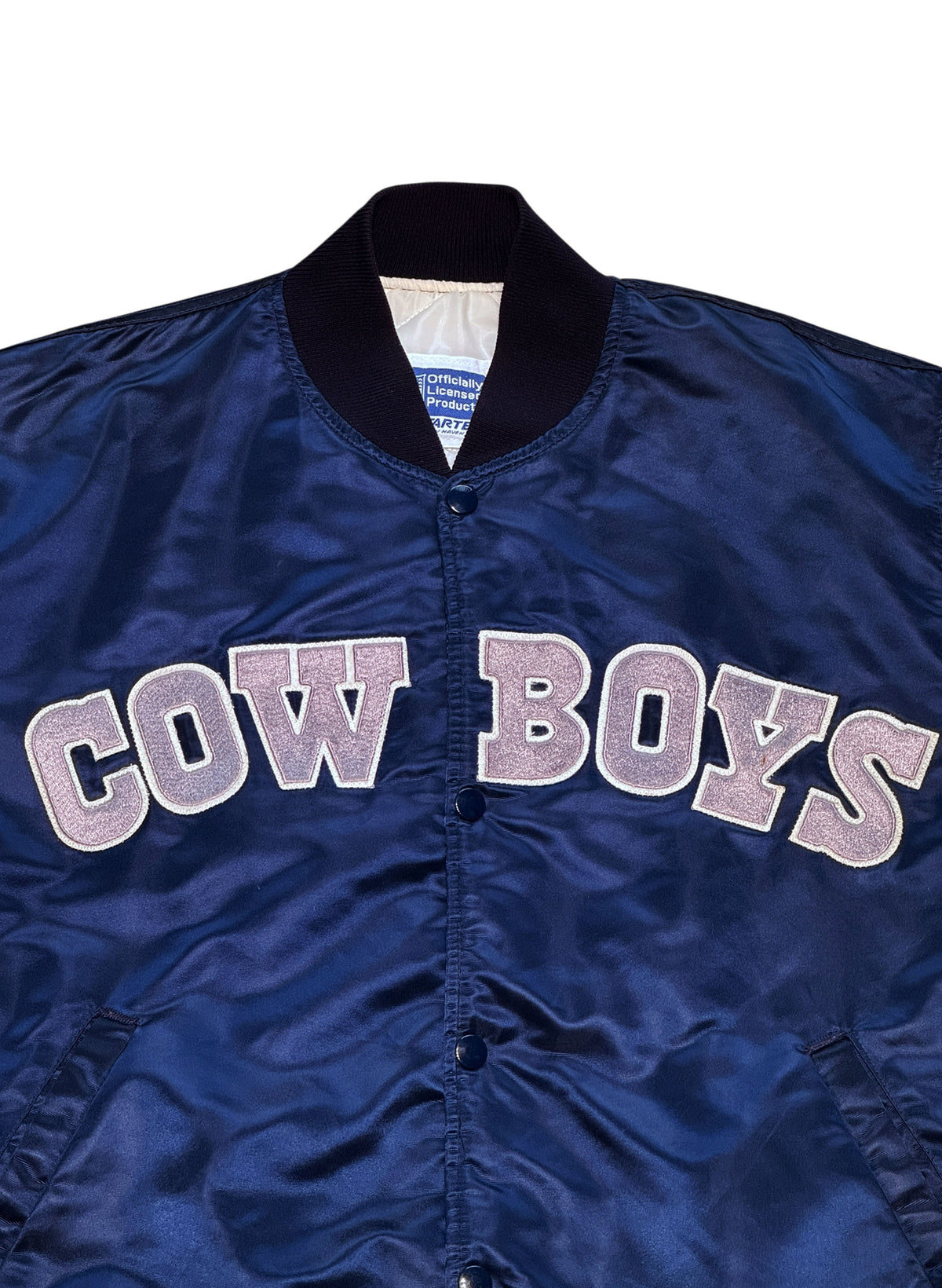 (SUP-819) STARTER NFL DALLAS COWBOYS NYLON QUILTING STADIUM JACKET - L - MADE IN U.S.A.