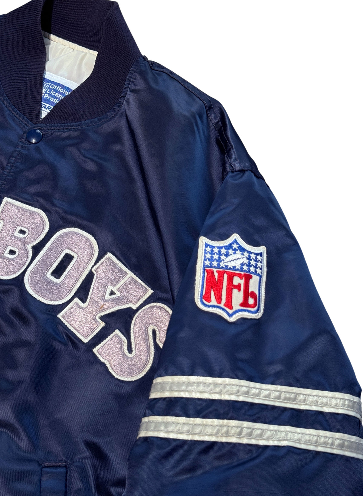 (SUP-819) STARTER NFL DALLAS COWBOYS NYLON QUILTING STADIUM JACKET - L - MADE IN U.S.A.
