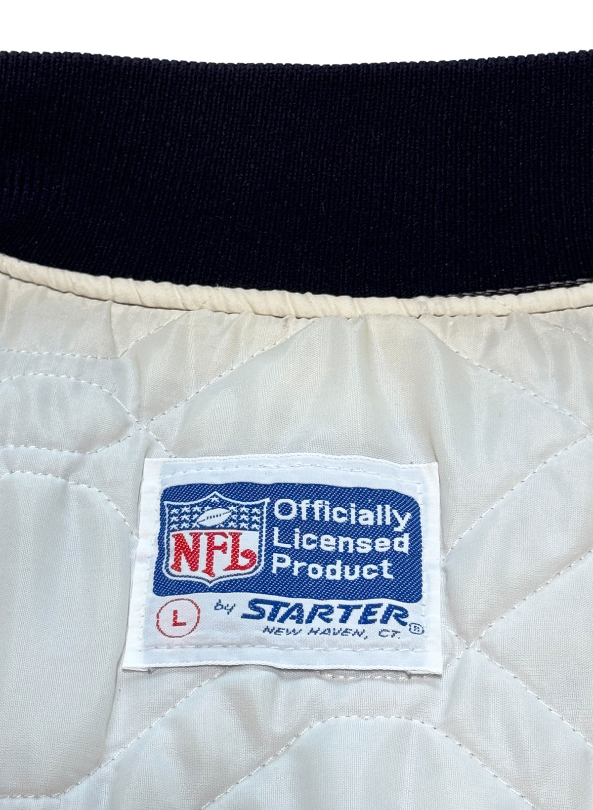 (SUP-819) STARTER NFL DALLAS COWBOYS NYLON QUILTING STADIUM JACKET - L - MADE IN U.S.A.