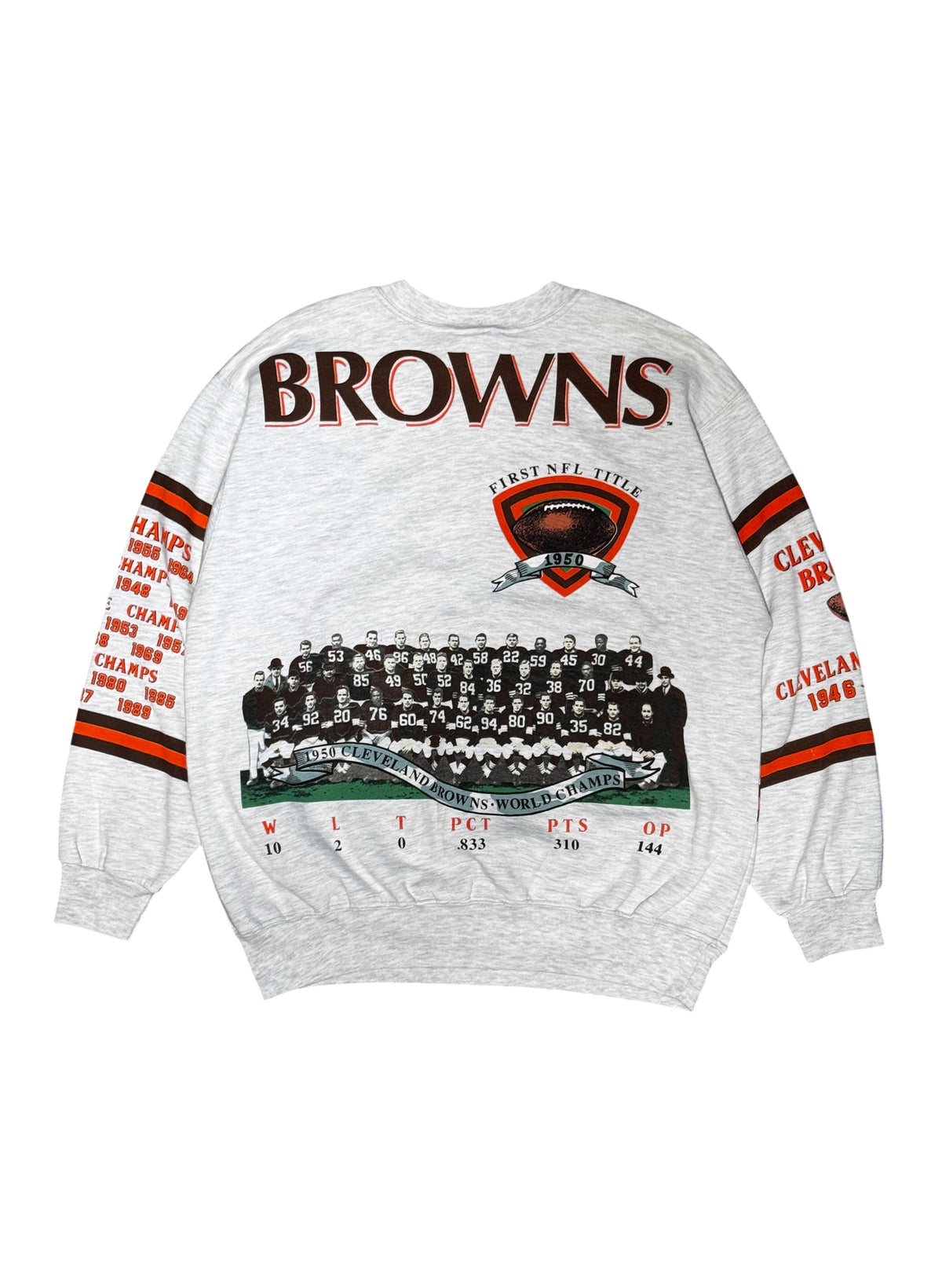 (SUP-860) NFL CLEVELAND BROWNS CREW NECK SWEAT - XL - MADE IN U.S.A.
