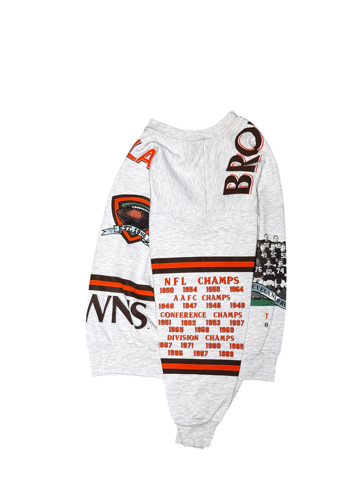 (SUP-860) NFL CLEVELAND BROWNS CREW NECK SWEAT - XL - MADE IN U.S.A.