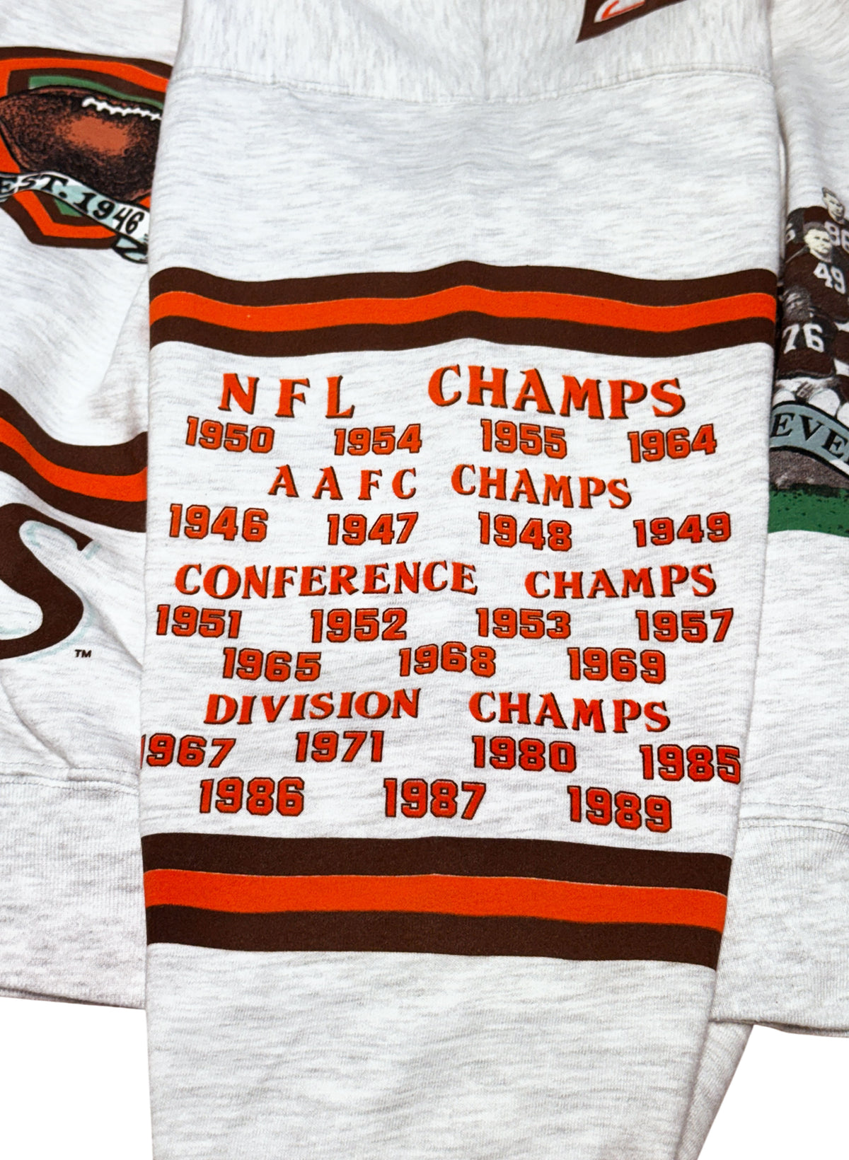 (SUP-860) NFL CLEVELAND BROWNS CREW NECK SWEAT - XL - MADE IN U.S.A.