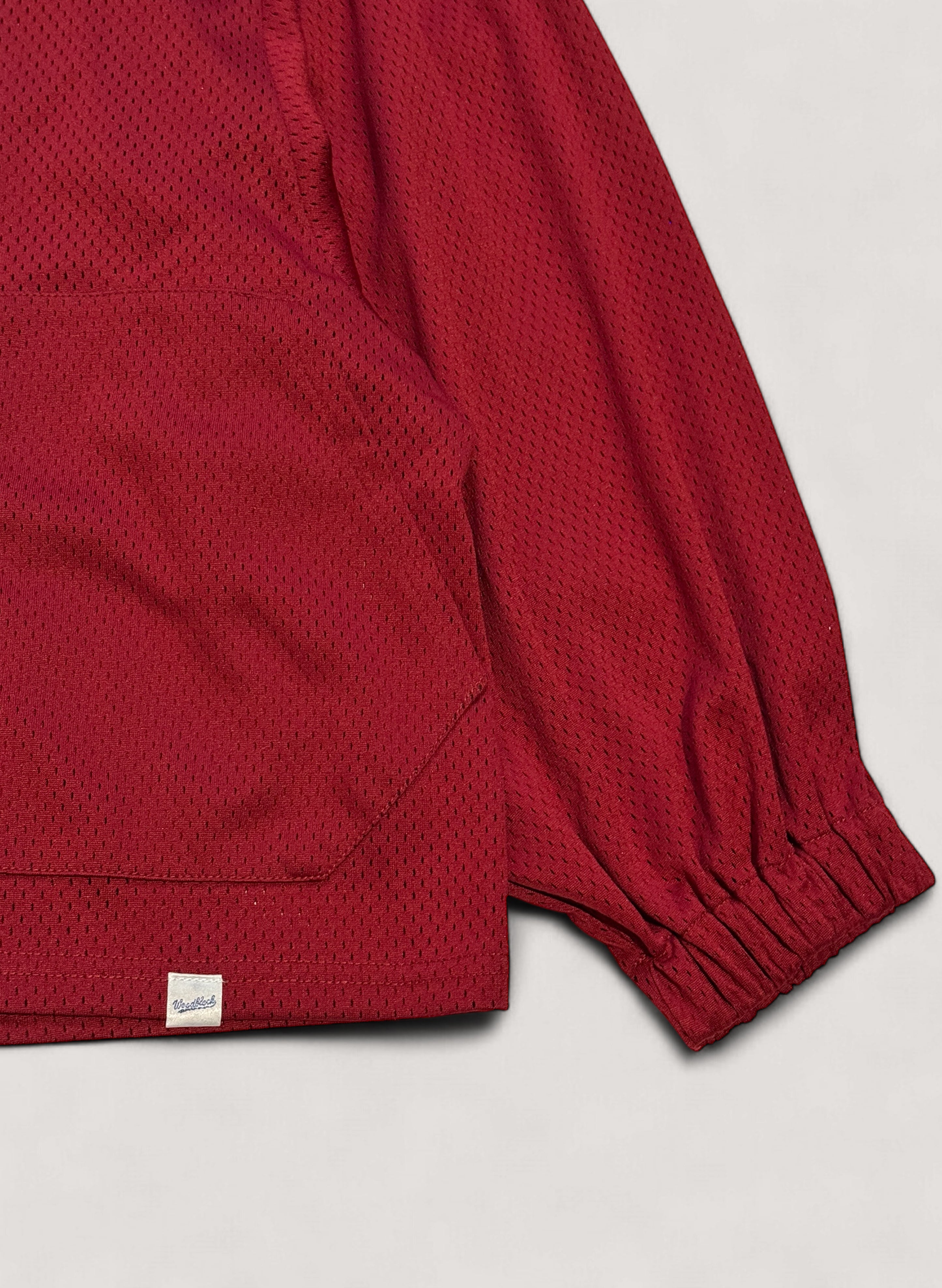 WOODBLOCK 42 MESH FOOTBALL LS SHIRT BURGUNDY/WHITE (WB-25AW-002)