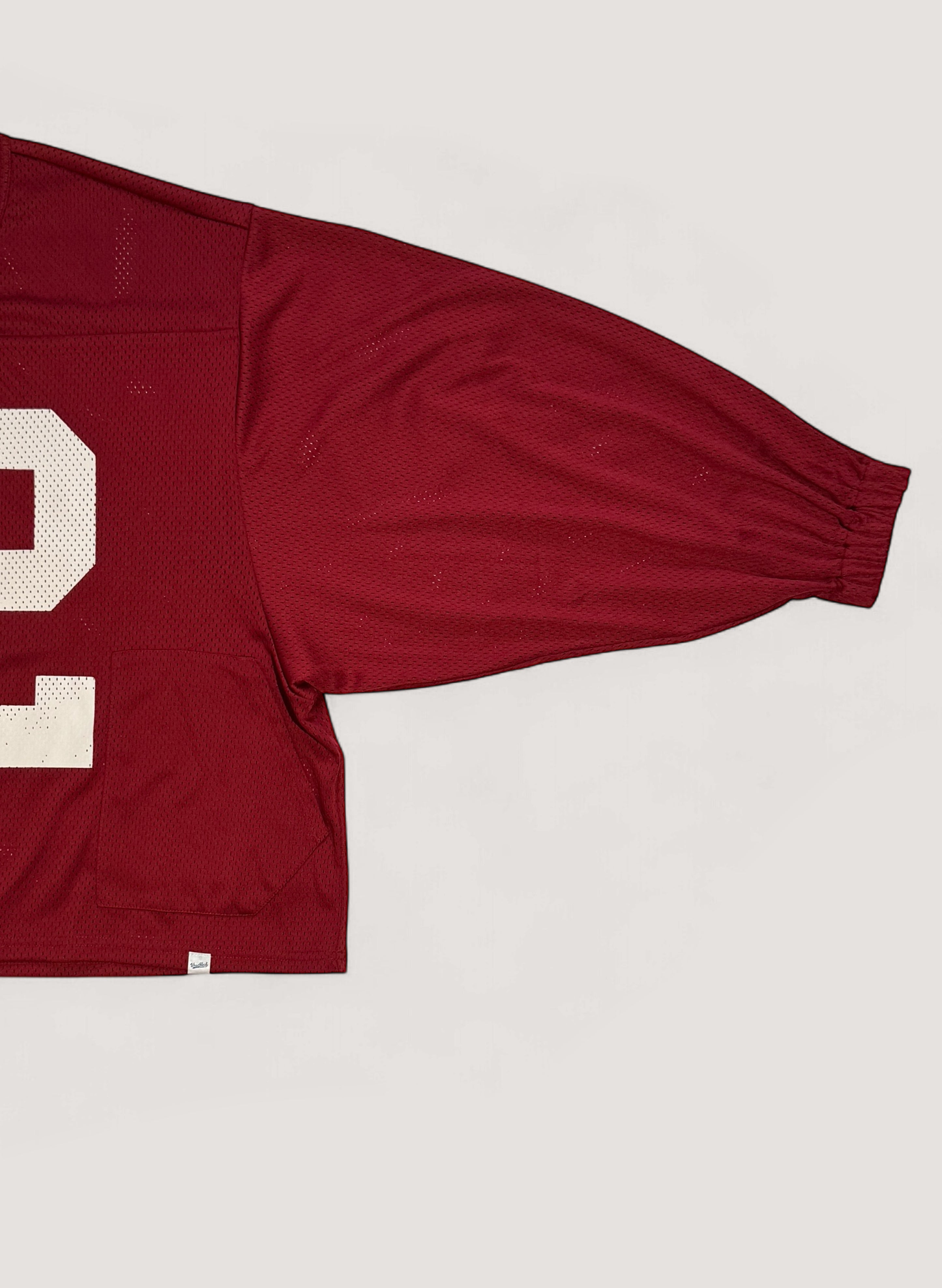WOODBLOCK 42 MESH FOOTBALL LS SHIRT BURGUNDY/WHITE (WB-25AW-002)