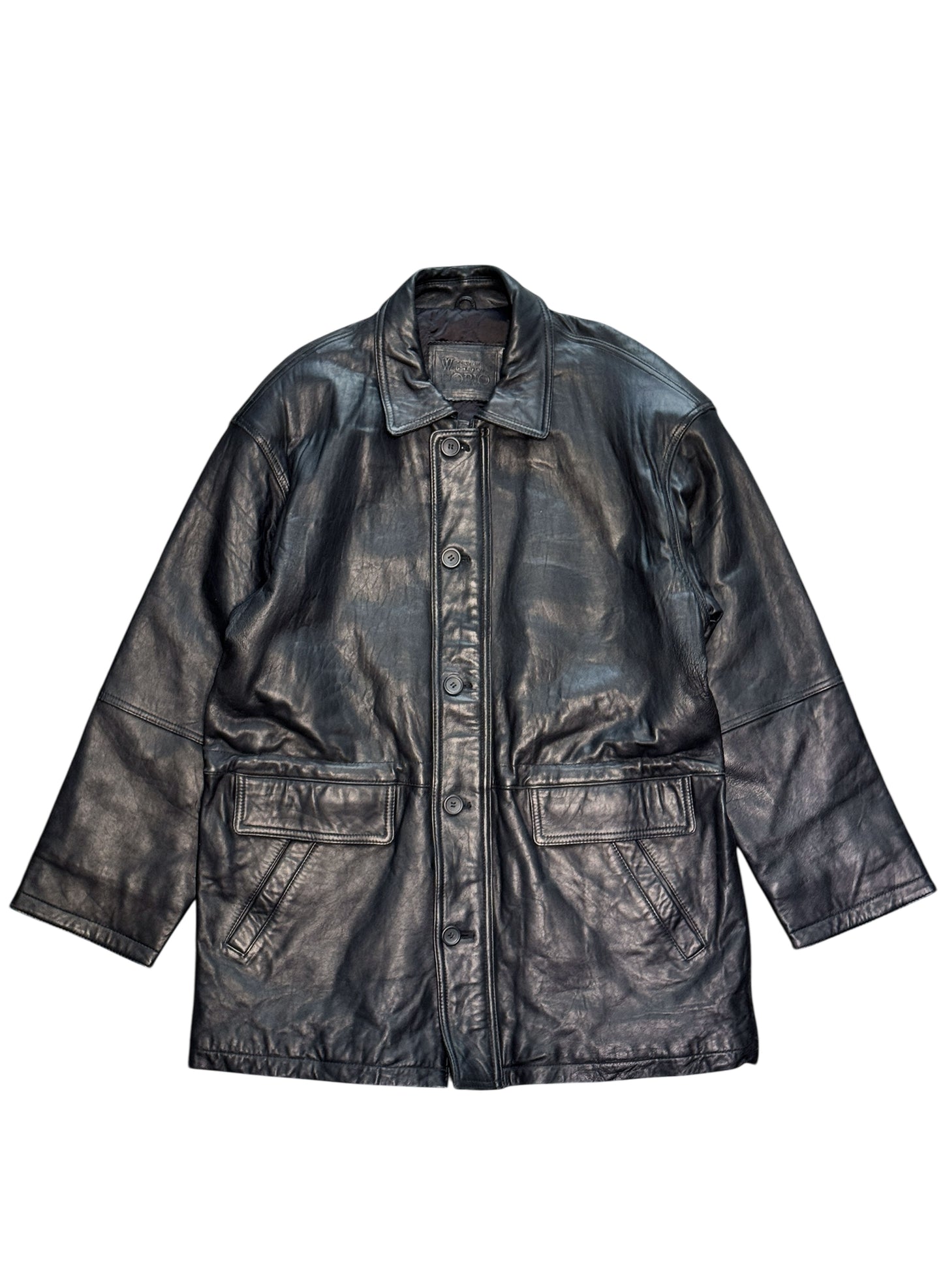 (SUP-560) W DOPIO LEATHER QUILTING HALF COAT