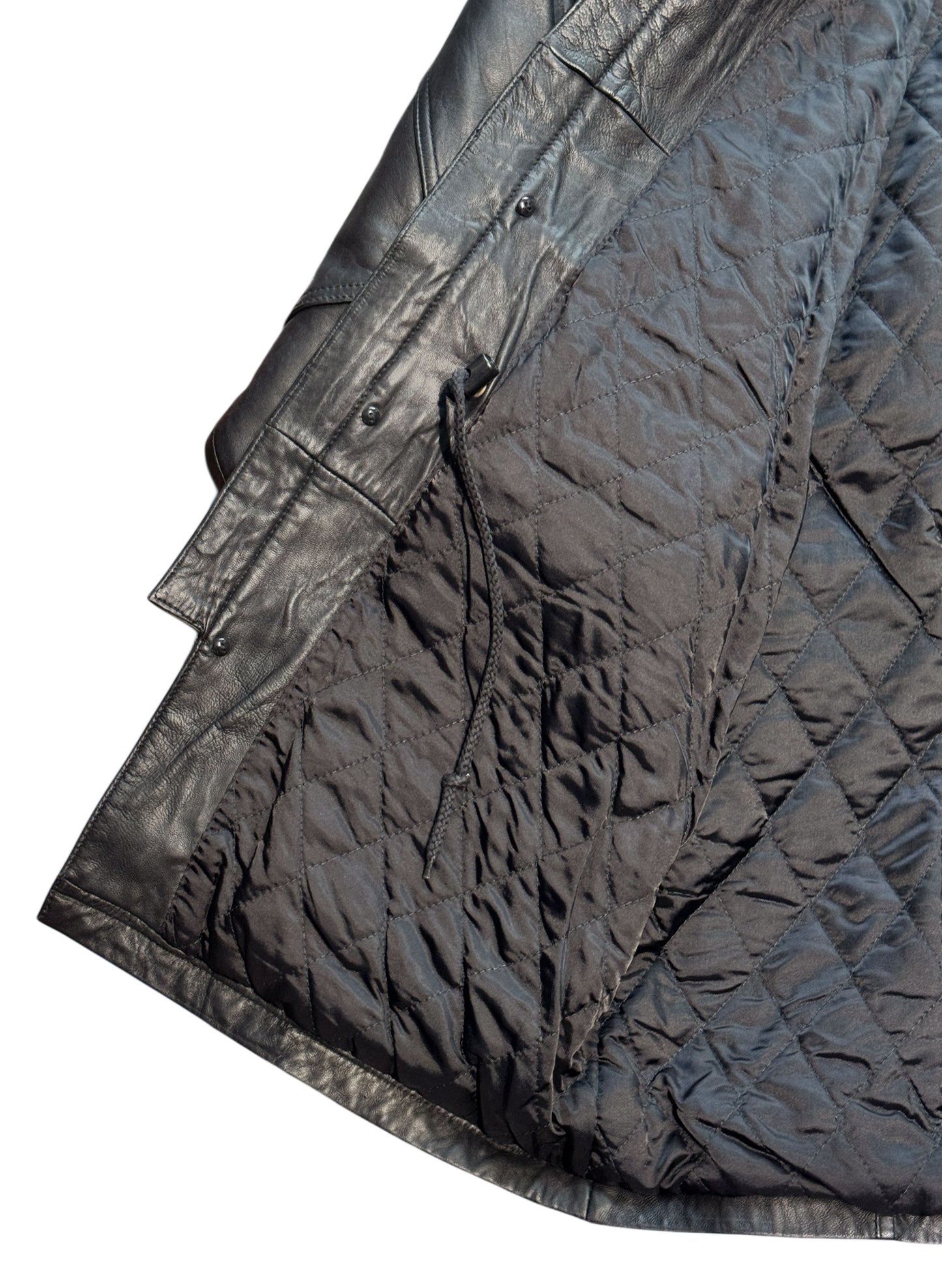 (SUP-560) W DOPIO LEATHER QUILTING HALF COAT