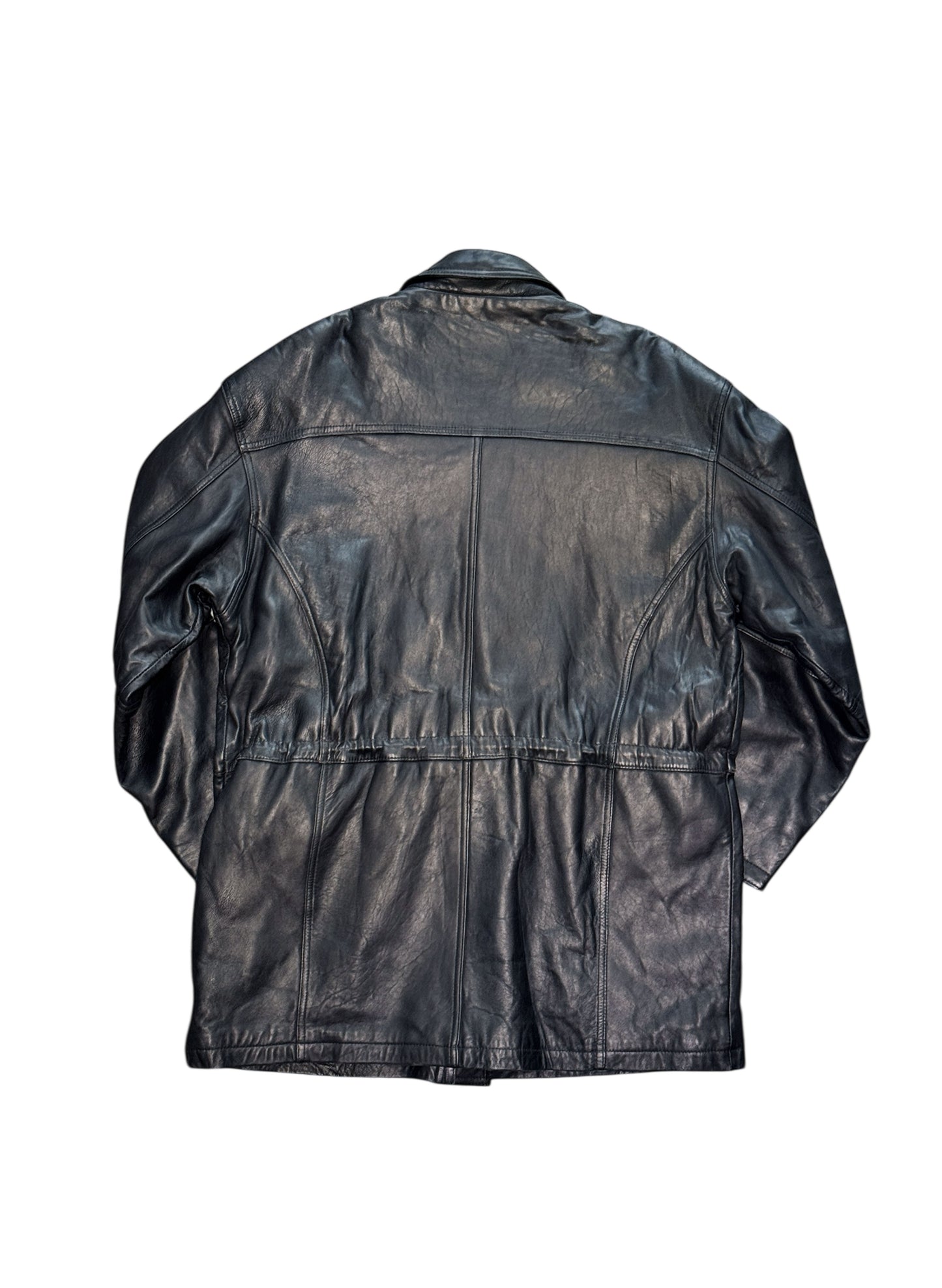 (SUP-560) W DOPIO LEATHER QUILTING HALF COAT