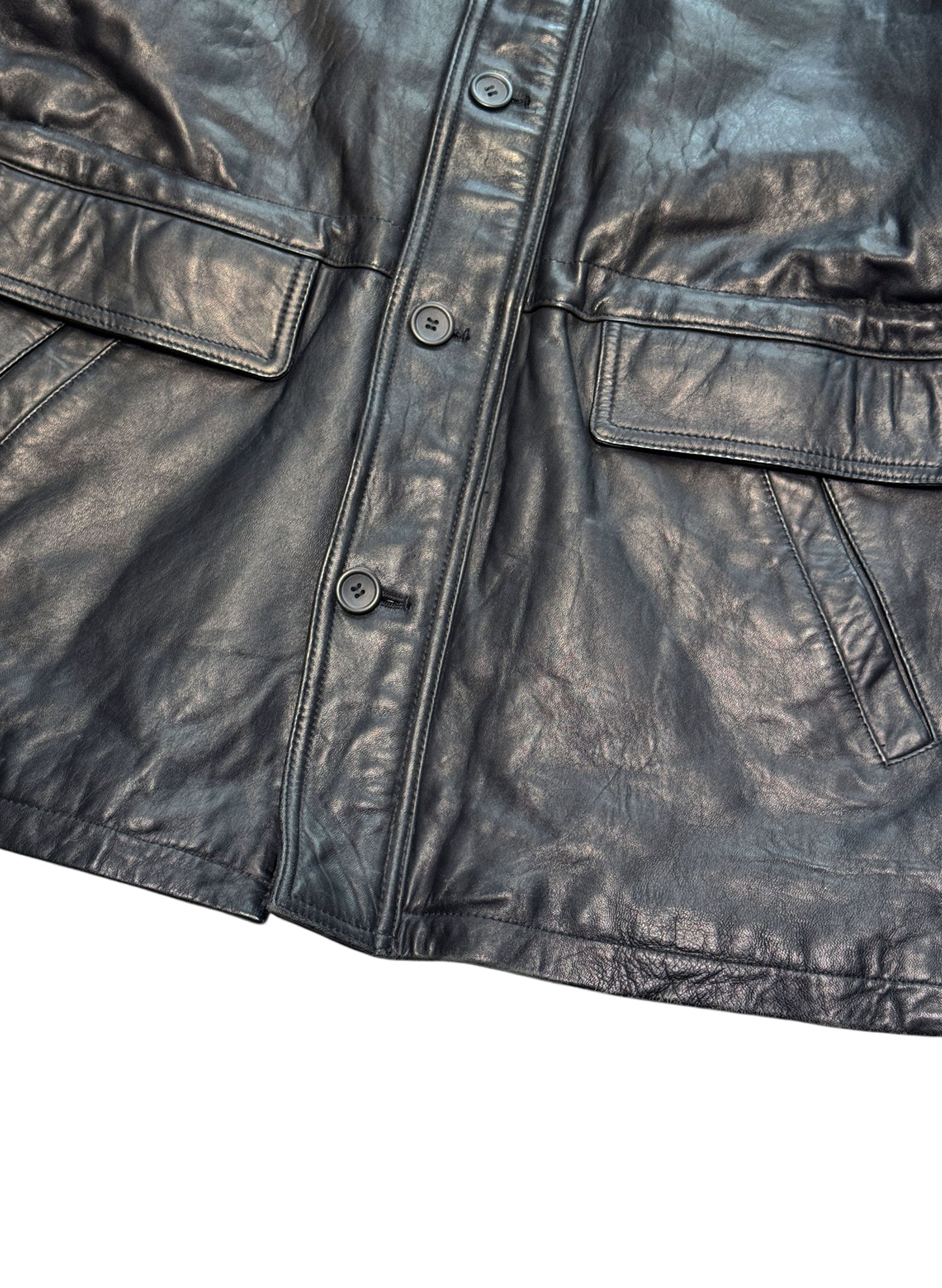 (SUP-560) W DOPIO LEATHER QUILTING HALF COAT