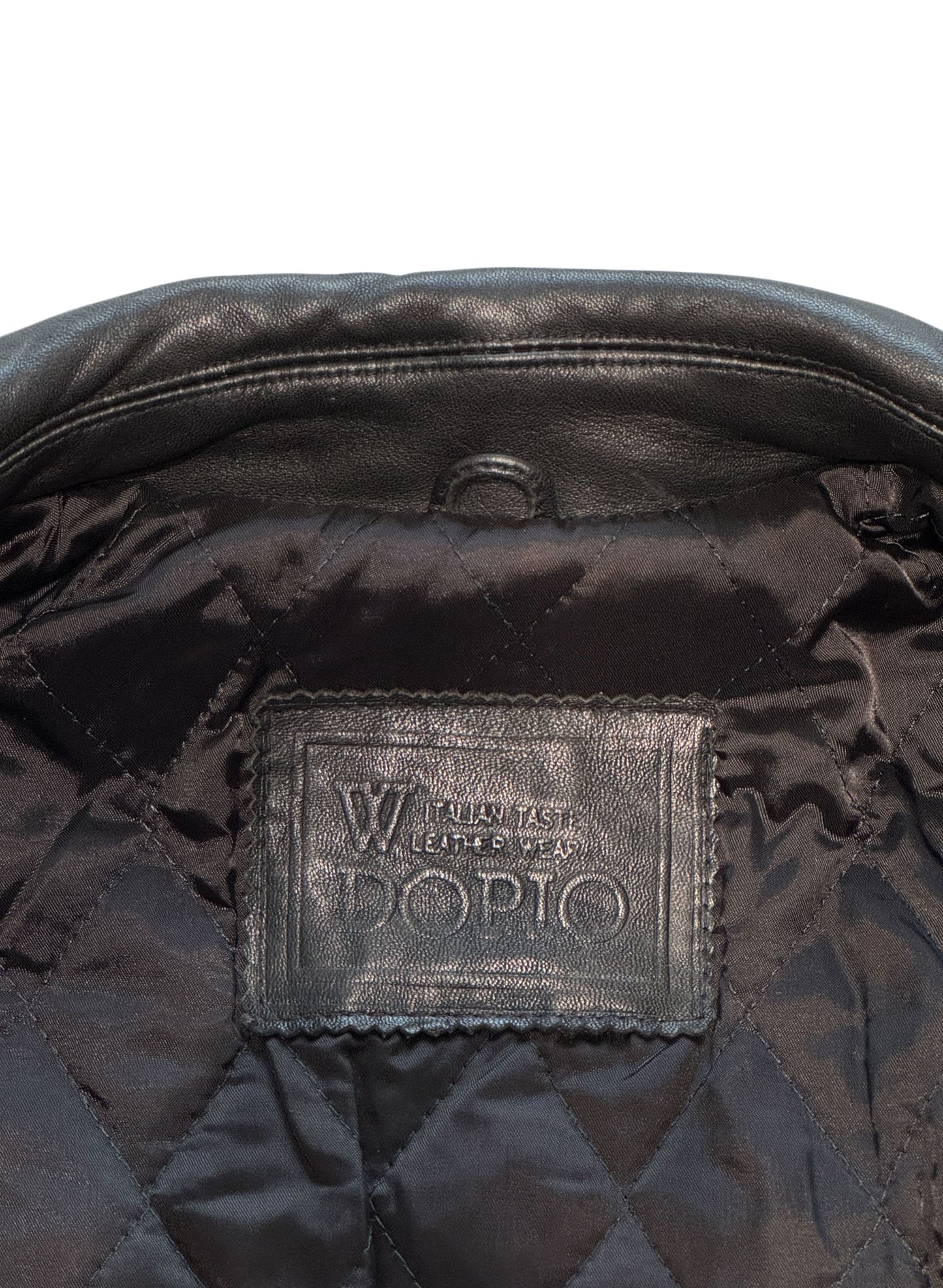 (SUP-560) W DOPIO LEATHER QUILTING HALF COAT