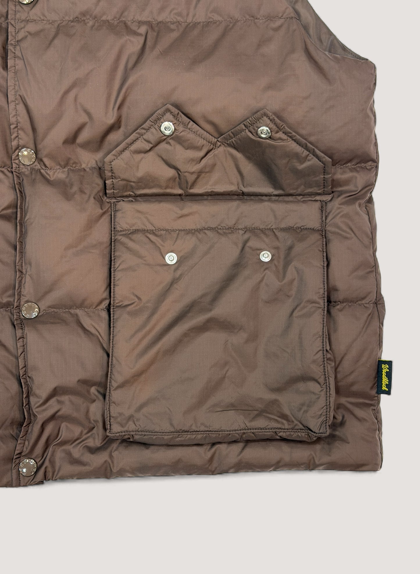 WOODBLOCK W FLAP DOWN VEST BROWN (WB-25AW-013)