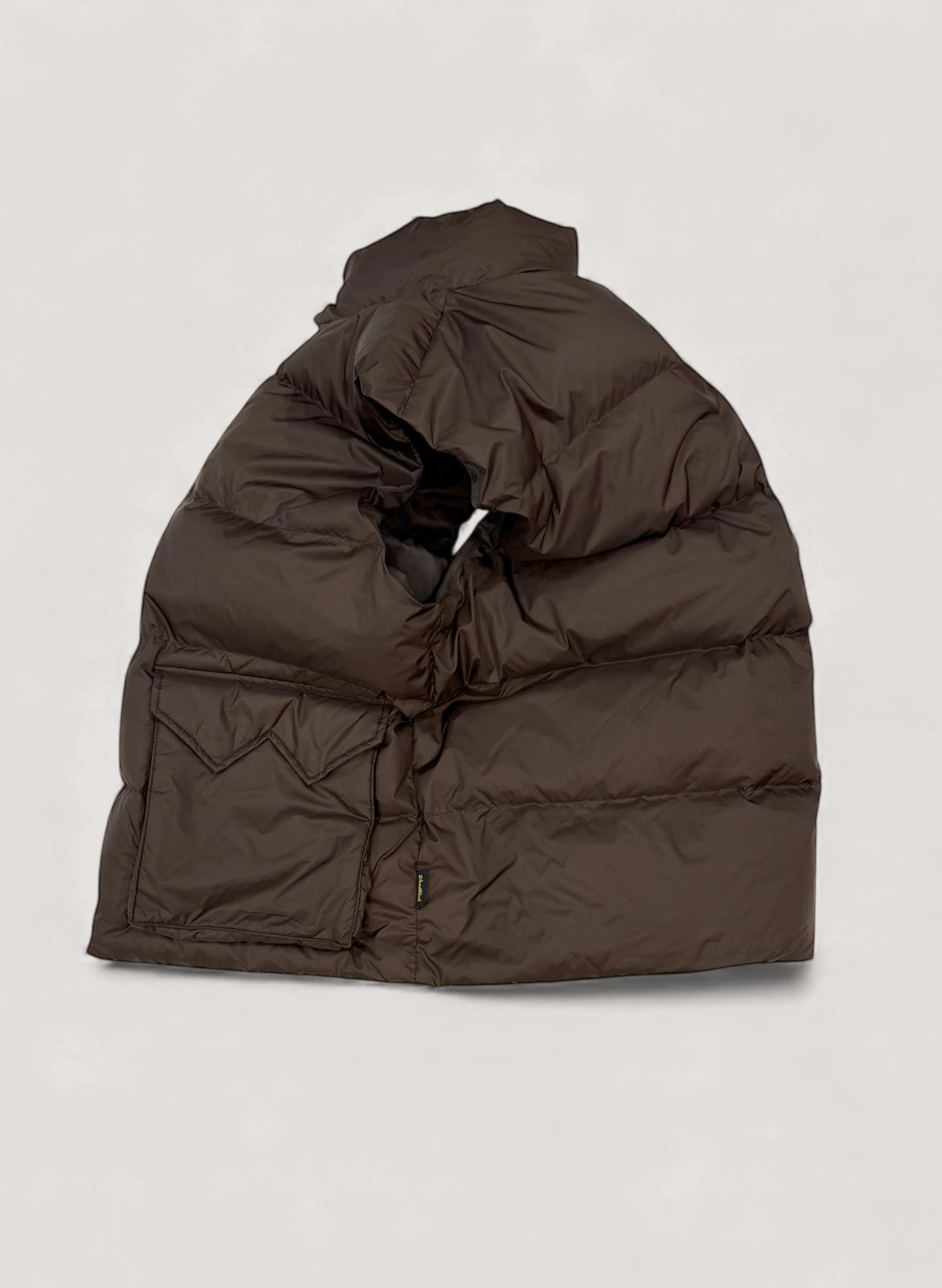 WOODBLOCK W FLAP DOWN VEST BROWN (WB-25AW-013)