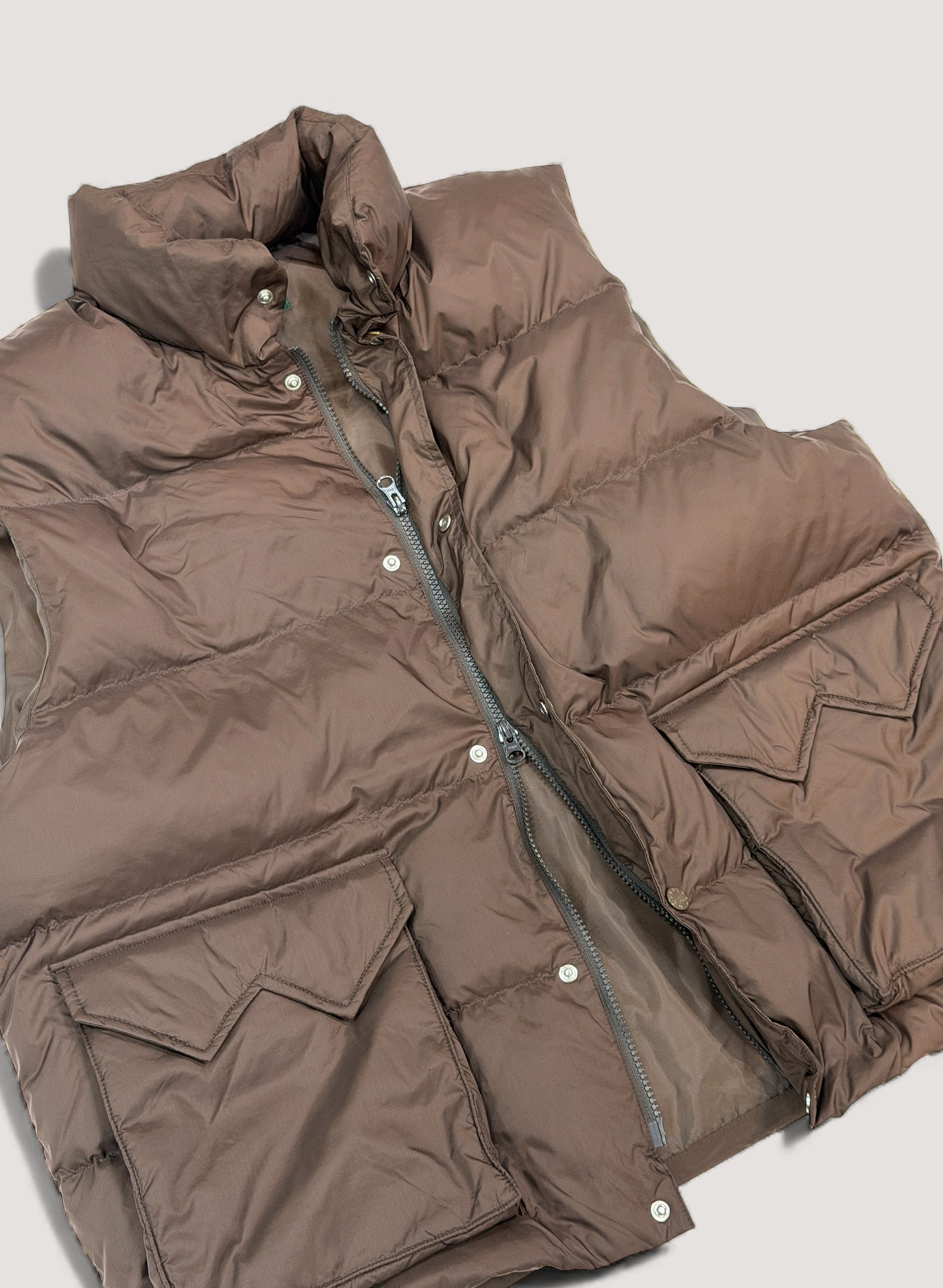 WOODBLOCK W FLAP DOWN VEST BROWN (WB-25AW-013)