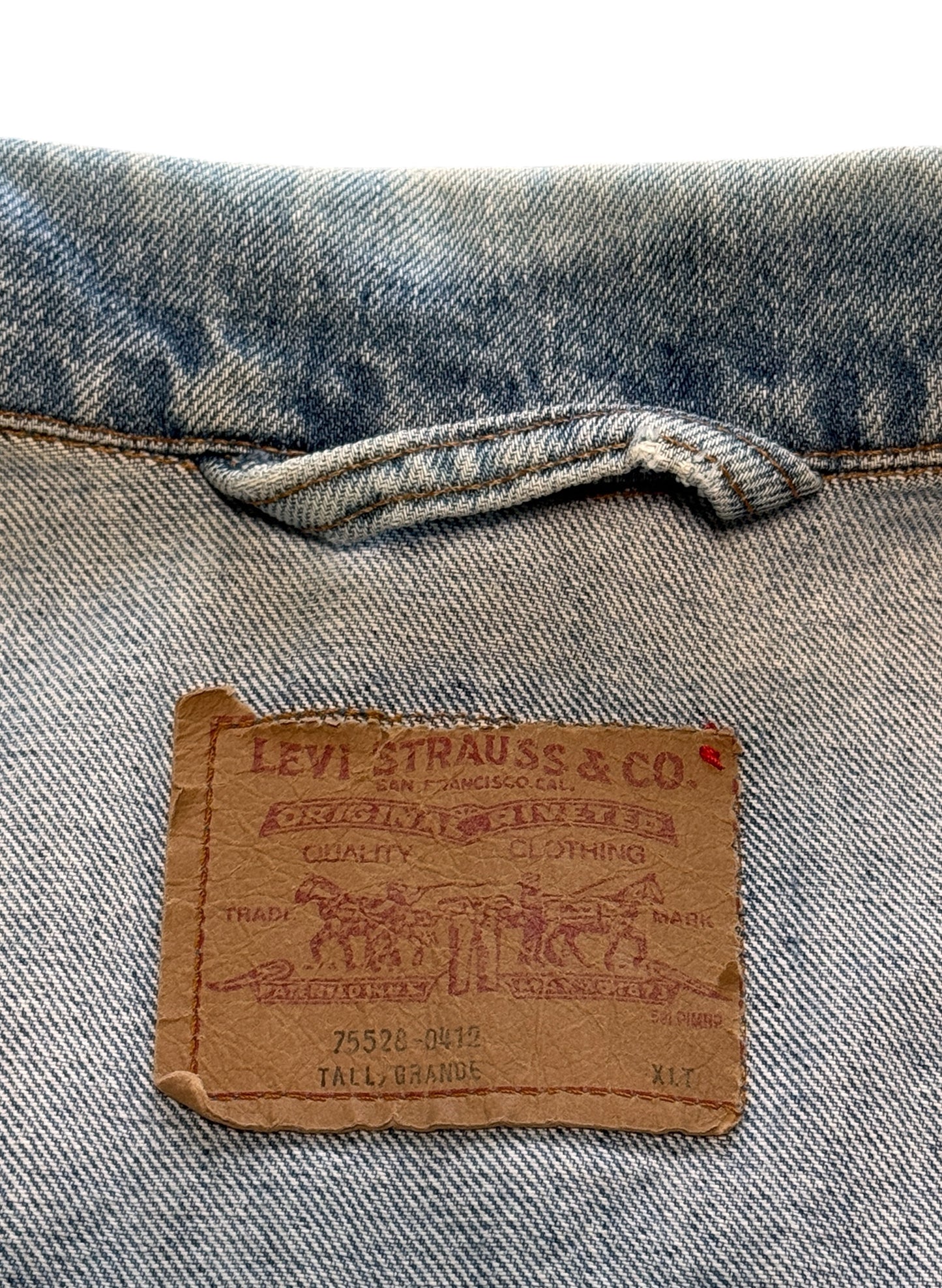 (SUP-568) LEVI'S 75528 0412 "BIG SIZE" DENIM JACKET - MADE IN CANADA