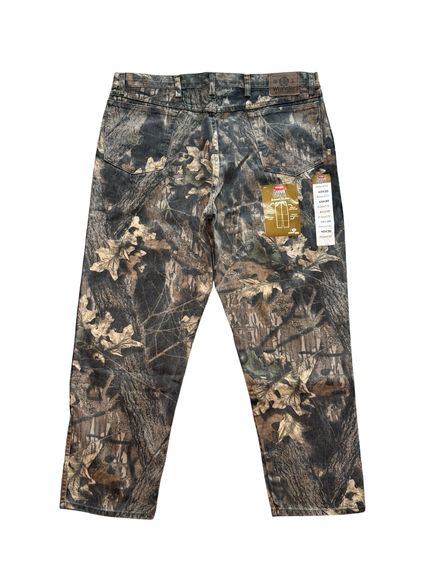 (SUP-413) DEADSTOCK Wrangler REAL TREE CAMO DOUBLE KNEE PANTS - MADE IN U.S.A. (w40)