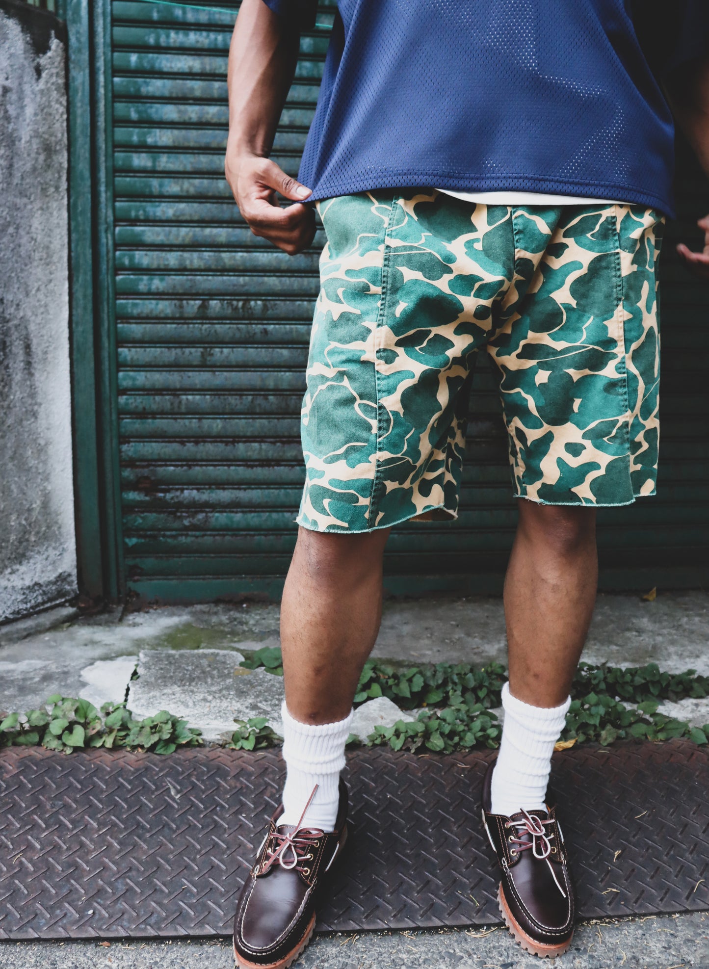 (WB-24SS-066) WOODBLOCK CUT-OFF EASY SHORTS