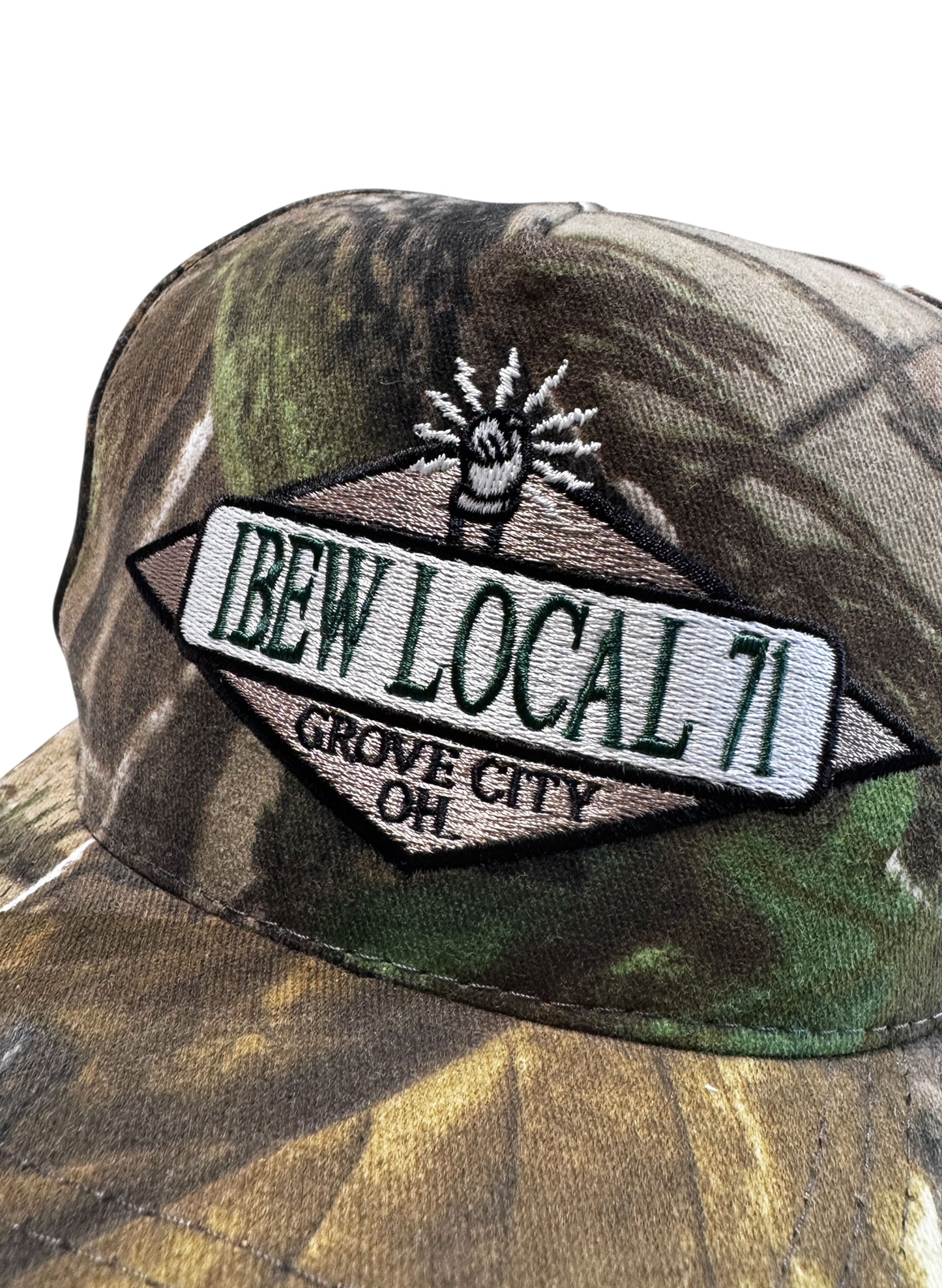 (SUP-659) IBEW LOCAL 71 REAL TREE TRUCKER CAP - MADE IN U.S.A.
