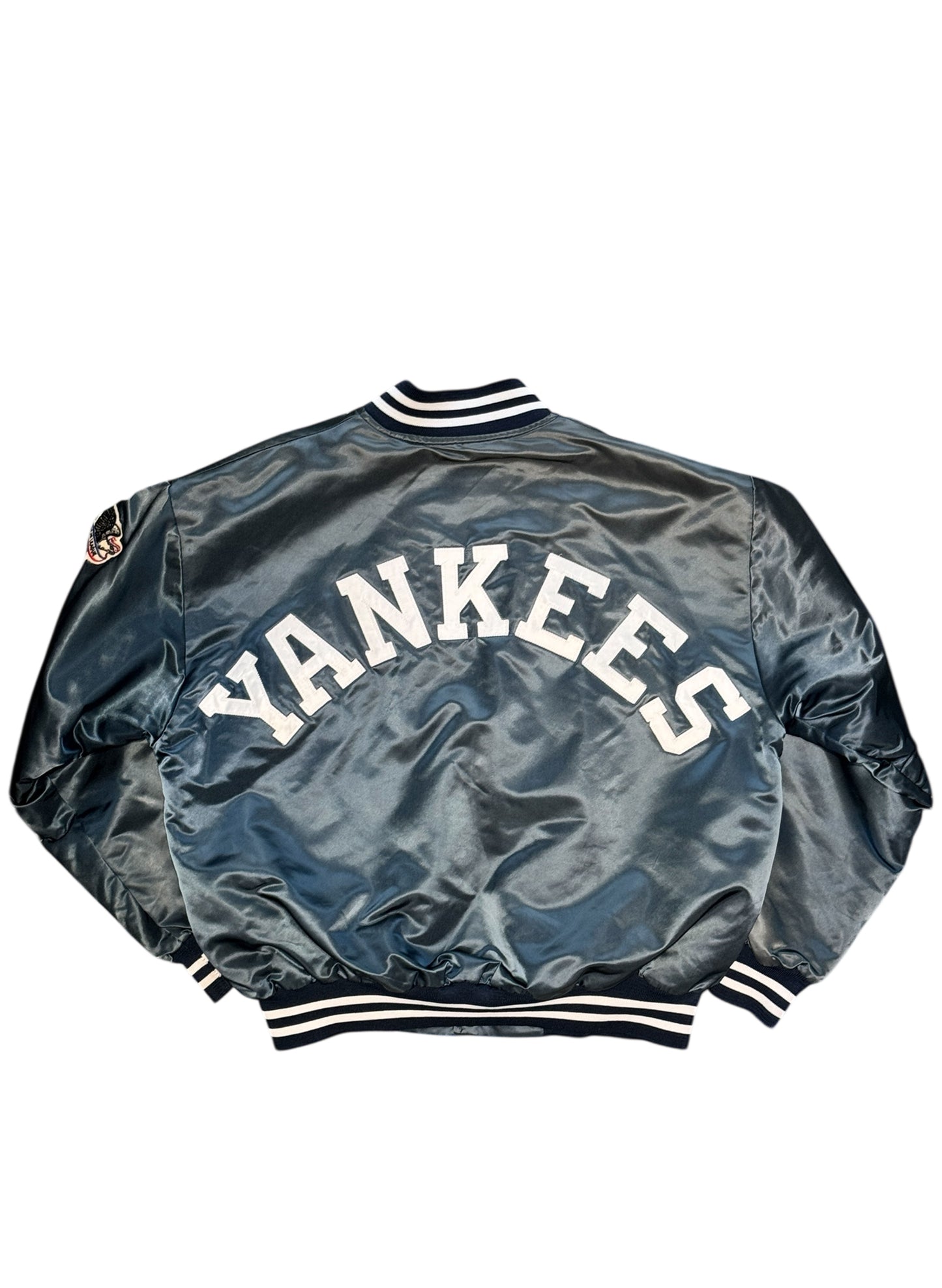 (SUP-554) Chalk Line NEW YORK YANKEES QUILTING NYLON STADIUM JACKET - L - MADE IN U.S.A.