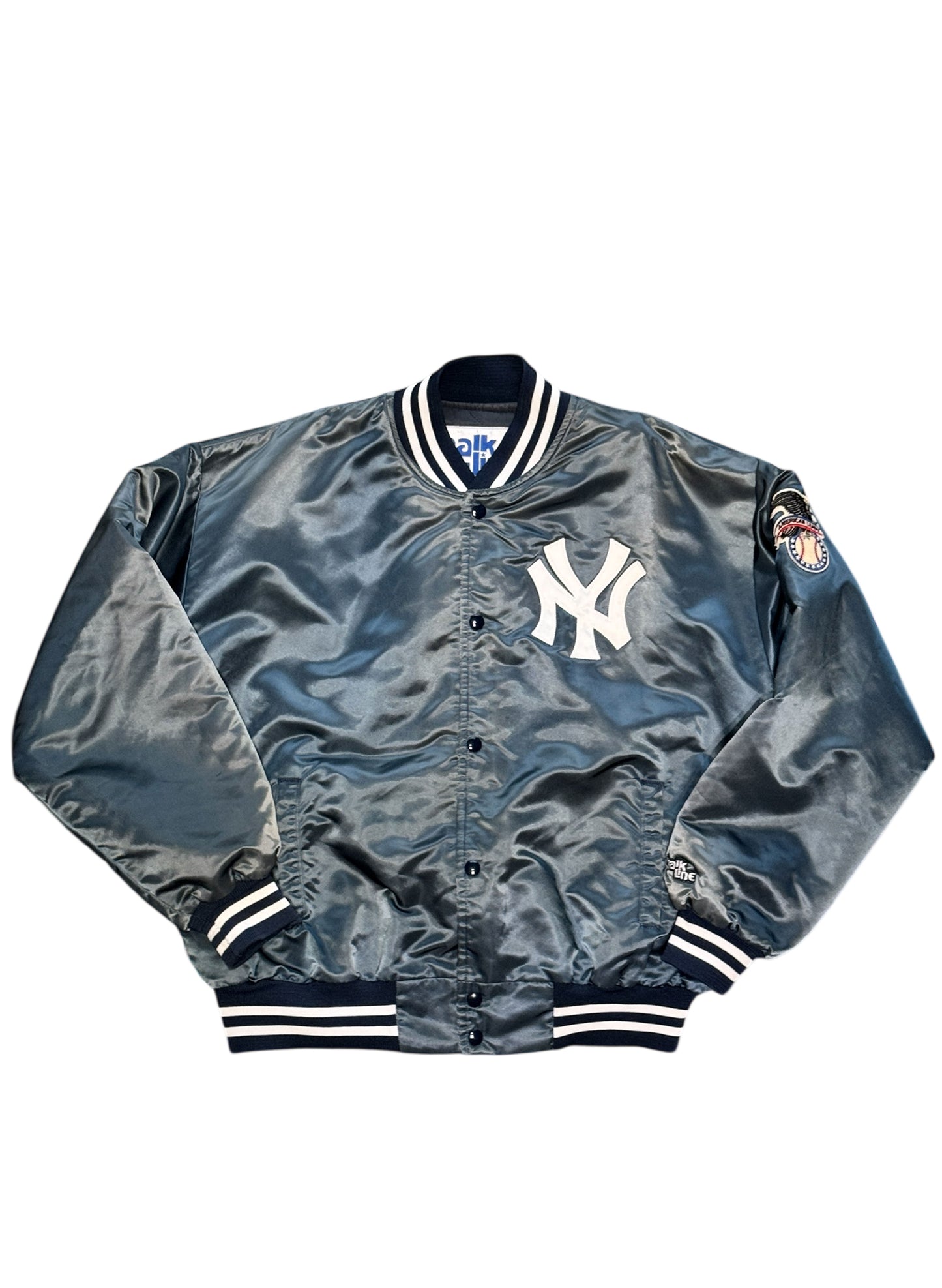 (SUP-554) Chalk Line NEW YORK YANKEES QUILTING NYLON STADIUM JACKET - L - MADE IN U.S.A.