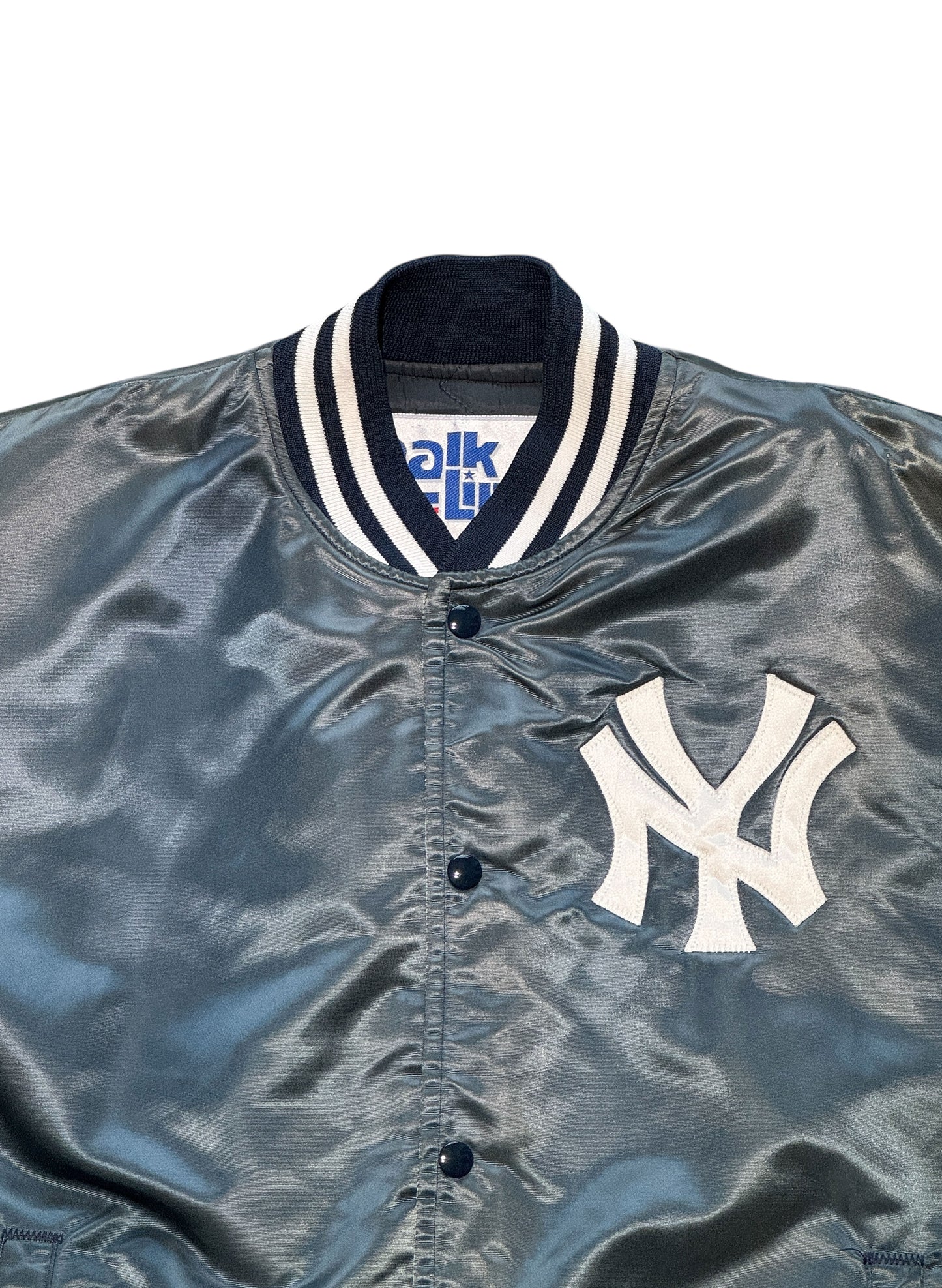 (SUP-554) Chalk Line NEW YORK YANKEES QUILTING NYLON STADIUM JACKET - L - MADE IN U.S.A.