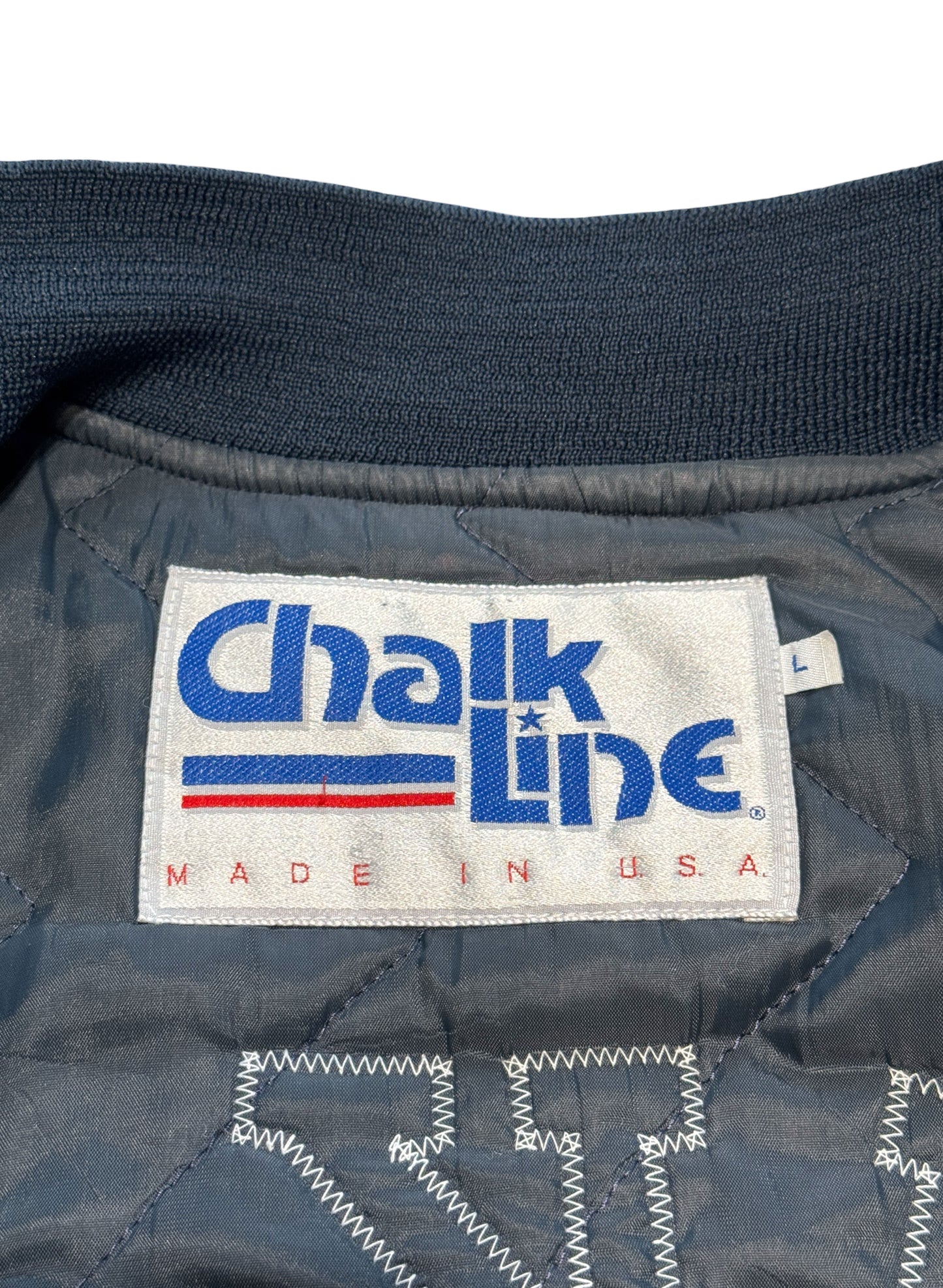 (SUP-554) Chalk Line NEW YORK YANKEES QUILTING NYLON STADIUM JACKET - L - MADE IN U.S.A.