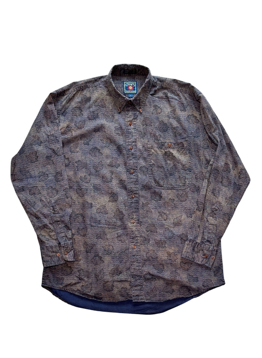 (SUP-430) CHAPS RALPH LAUREN "LEAF" SHIRT - LARGE