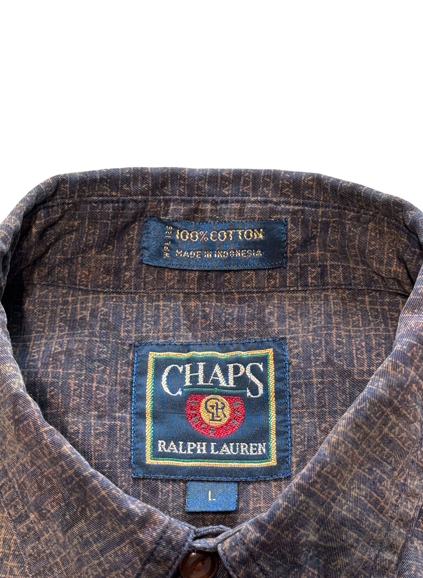 (SUP-430) CHAPS RALPH LAUREN "LEAF" SHIRT - LARGE