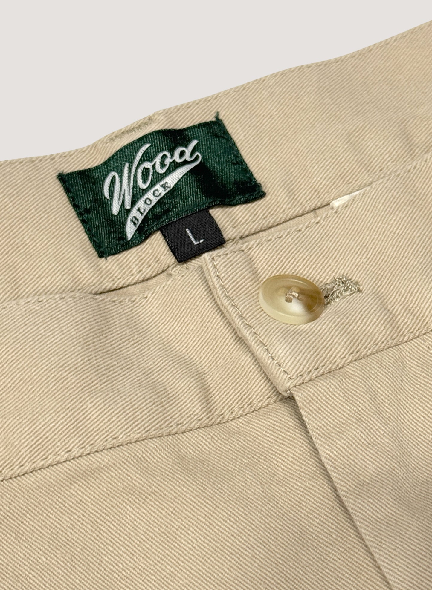 WOODBLOCK 2STAMP PAINT CUSTOMIZED 2TUCK CHINO TROUSERS KHAKI (WB-26SS-011)