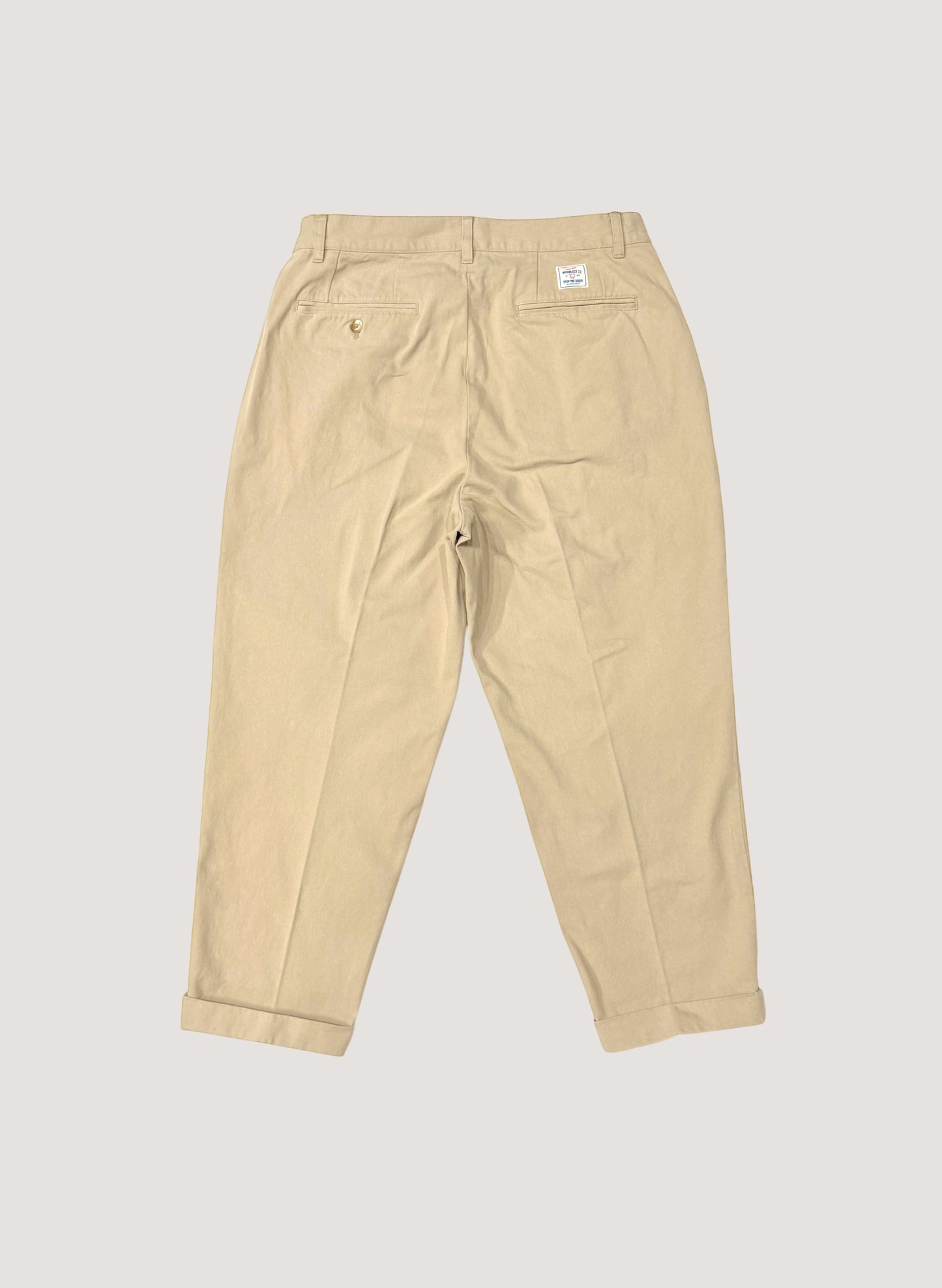 WOODBLOCK 2STAMP PAINT CUSTOMIZED 2TUCK CHINO TROUSERS KHAKI (WB-26SS-011)