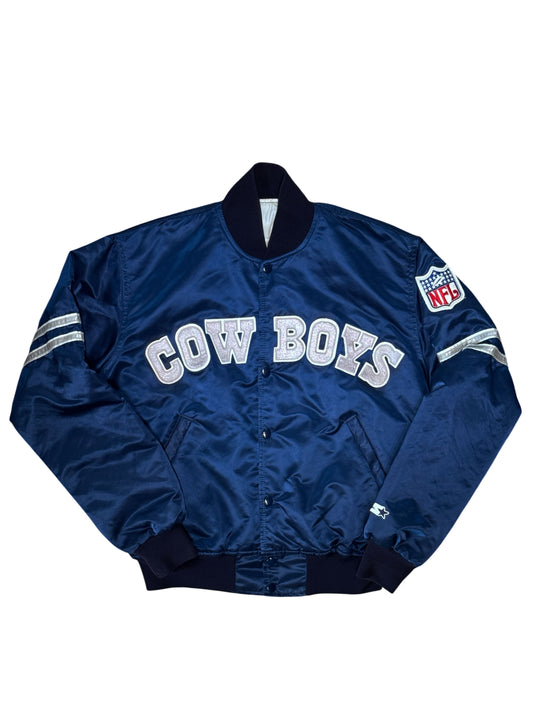 (SUP-808) STARTER NFL DALLAS COWBOYS NYLON QUILTING STADIUM JACKET - M - MADE IN U.S.A.