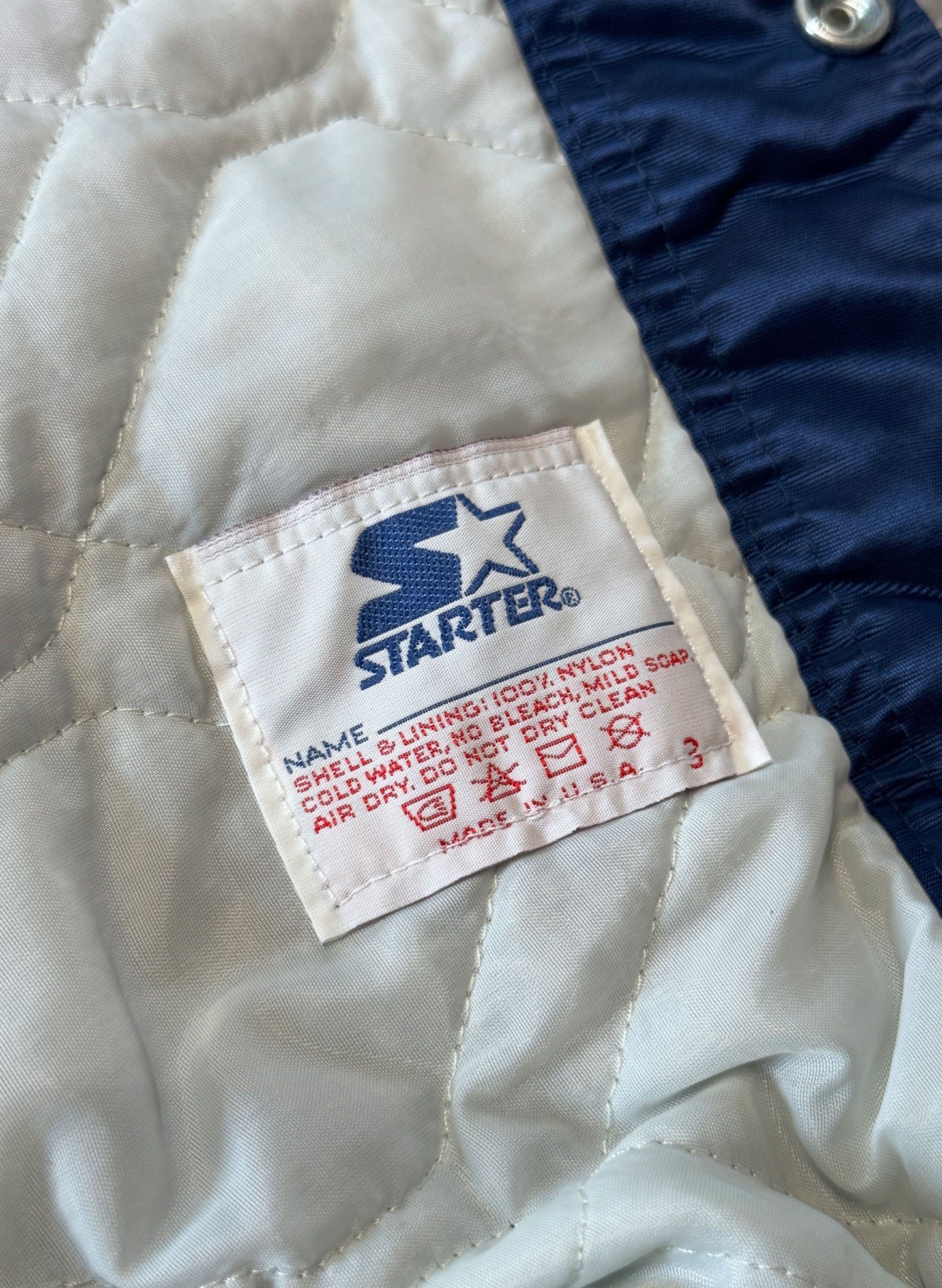 (SUP-808) STARTER NFL DALLAS COWBOYS NYLON QUILTING STADIUM JACKET - M - MADE IN U.S.A.
