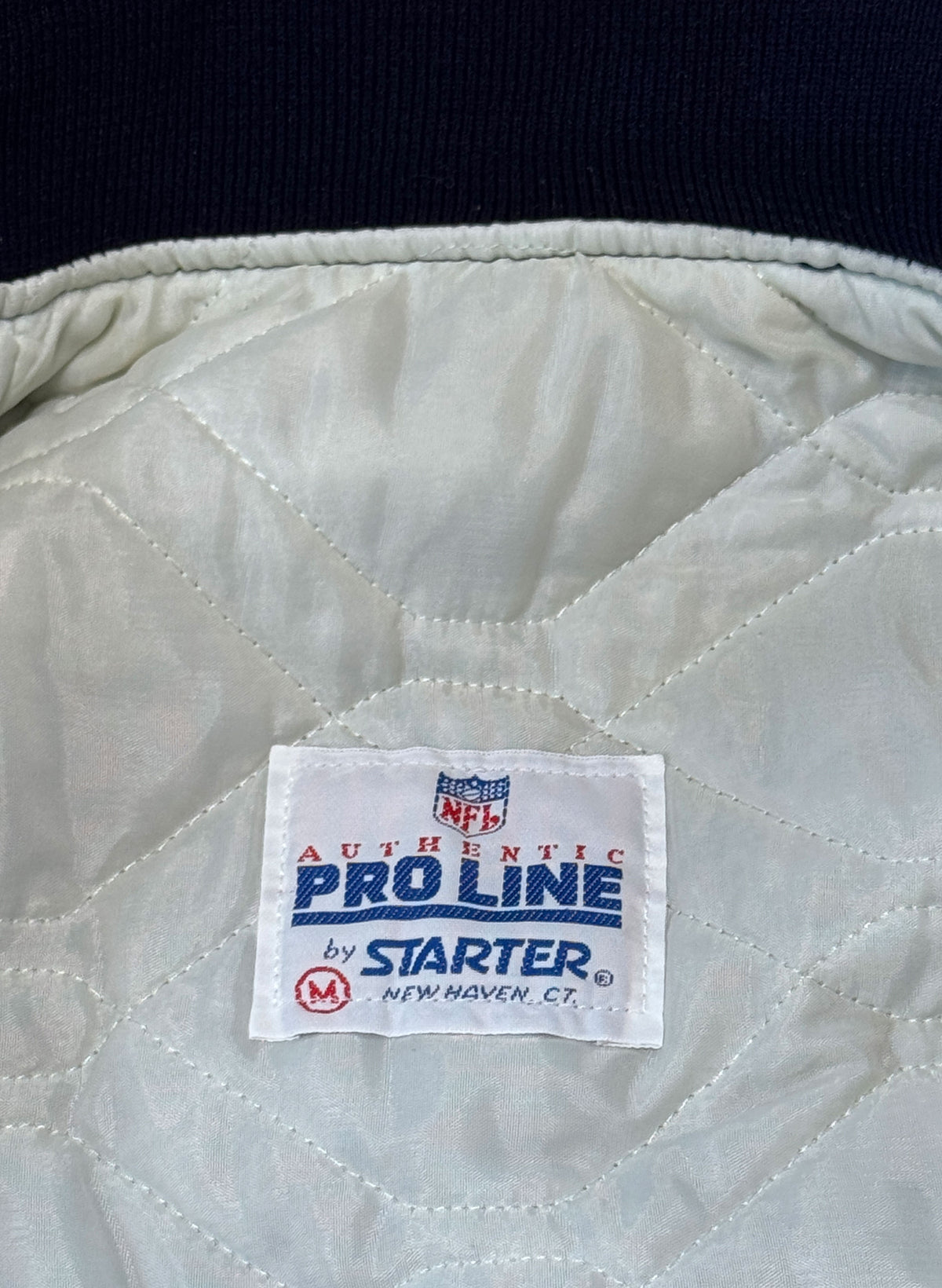 (SUP-808) STARTER NFL DALLAS COWBOYS NYLON QUILTING STADIUM JACKET - M - MADE IN U.S.A.