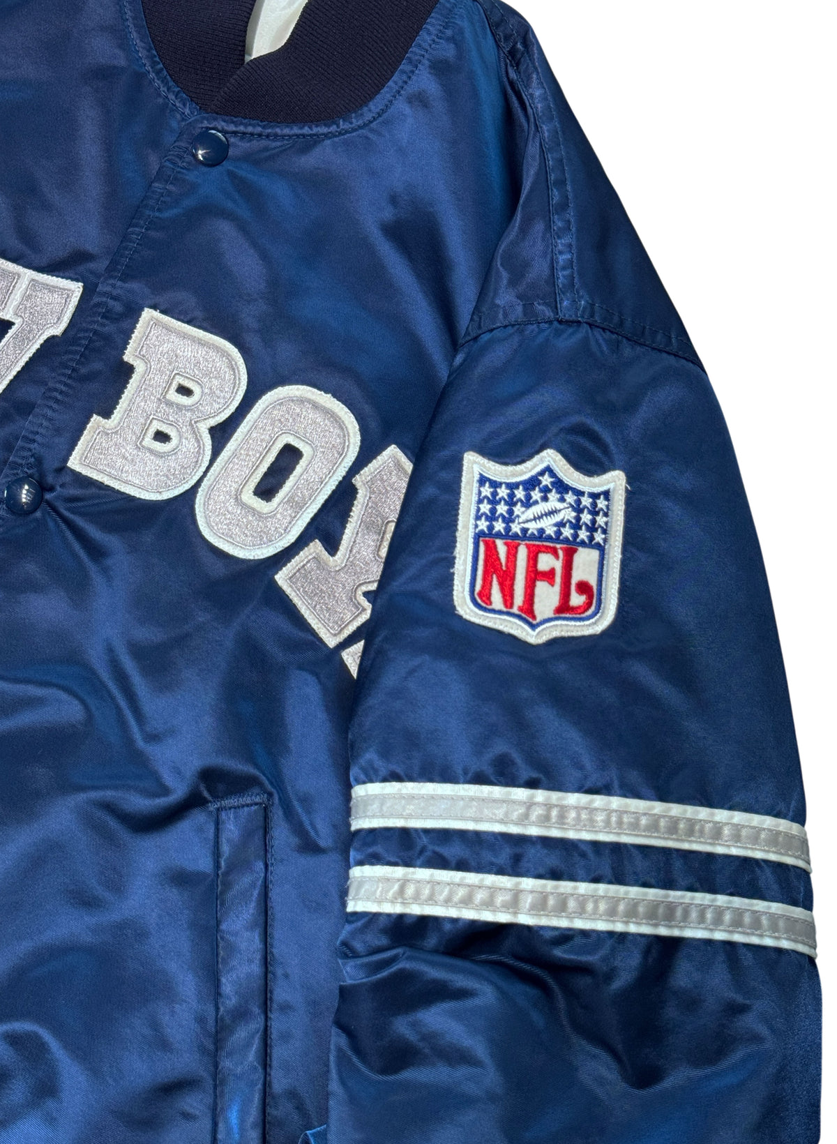 (SUP-808) STARTER NFL DALLAS COWBOYS NYLON QUILTING STADIUM JACKET - M - MADE IN U.S.A.