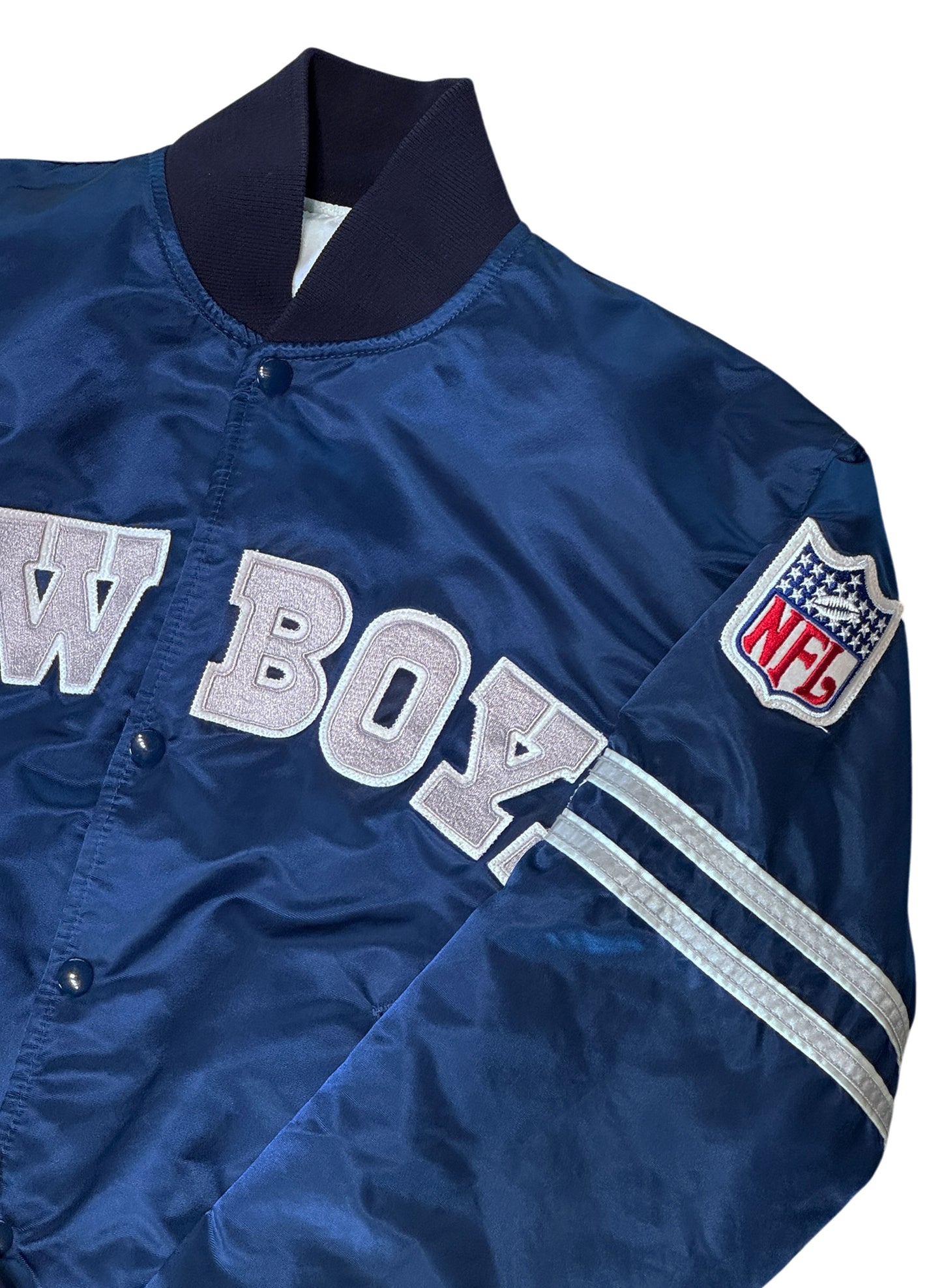 (SUP-808) STARTER NFL DALLAS COWBOYS NYLON QUILTING STADIUM JACKET - M - MADE IN U.S.A.