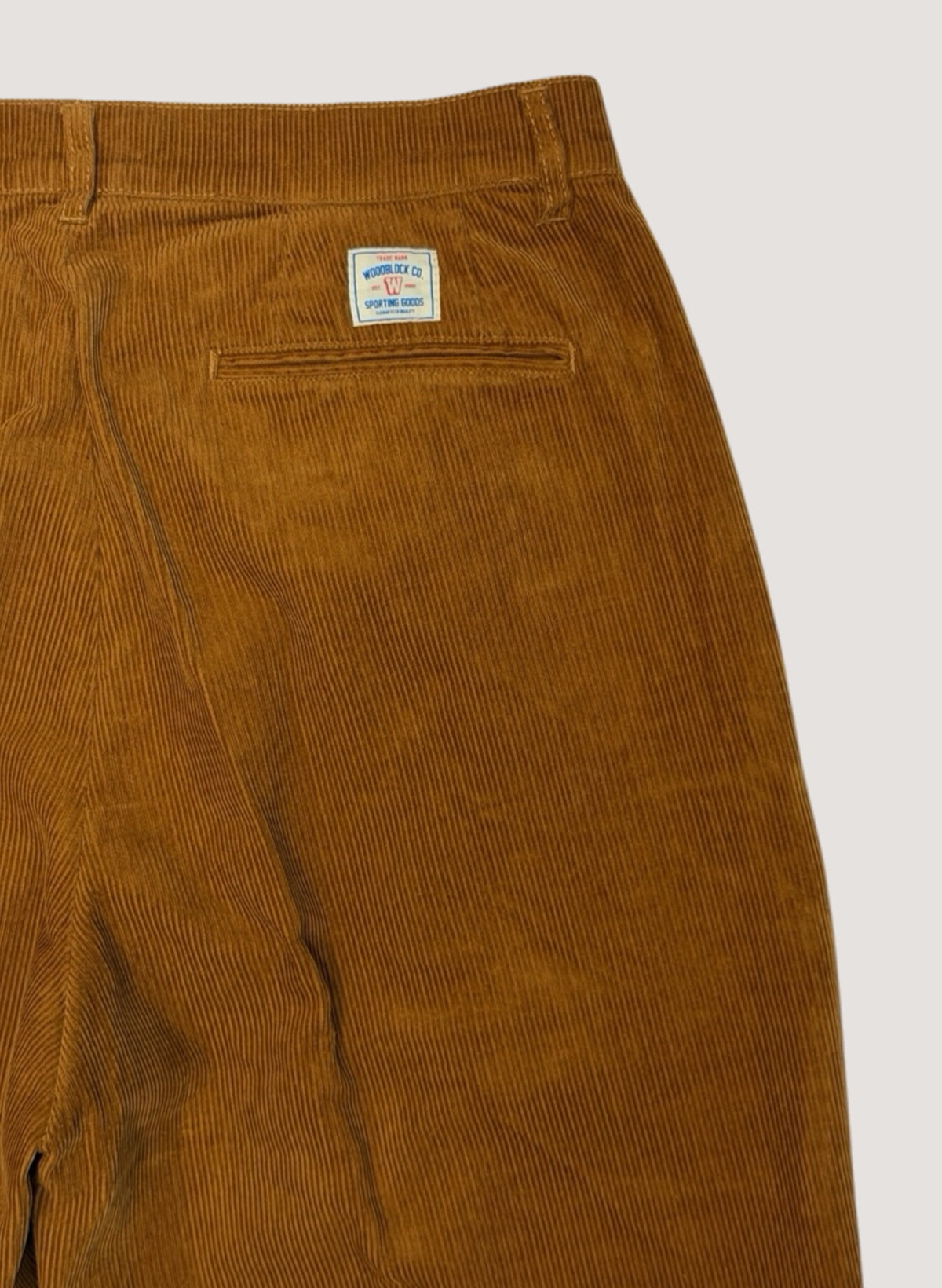 WOODBLOCK 2TUCK CORDUROY TROUSERS CAMEL (WB-26AW-010)