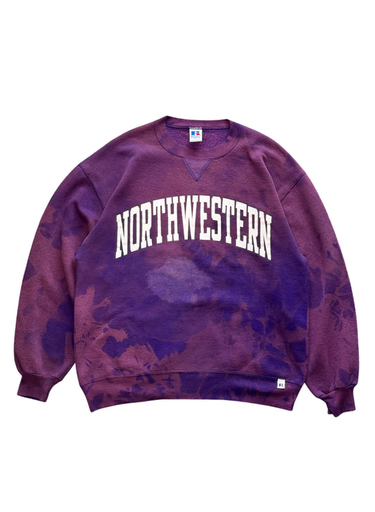 (SUP-466) RUSSELL ATHLETICS "NORTHWESTERN" TIE DYE SWEAT - MADE IN U.S.A.