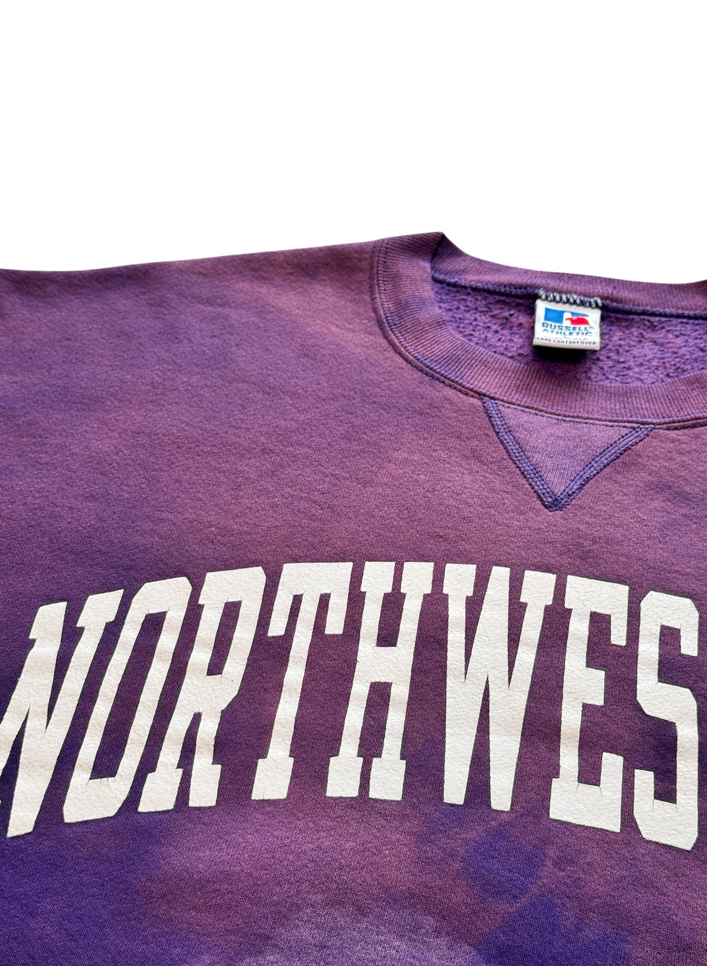 (SUP-466) RUSSELL ATHLETICS "NORTHWESTERN" TIE DYE SWEAT - MADE IN U.S.A.