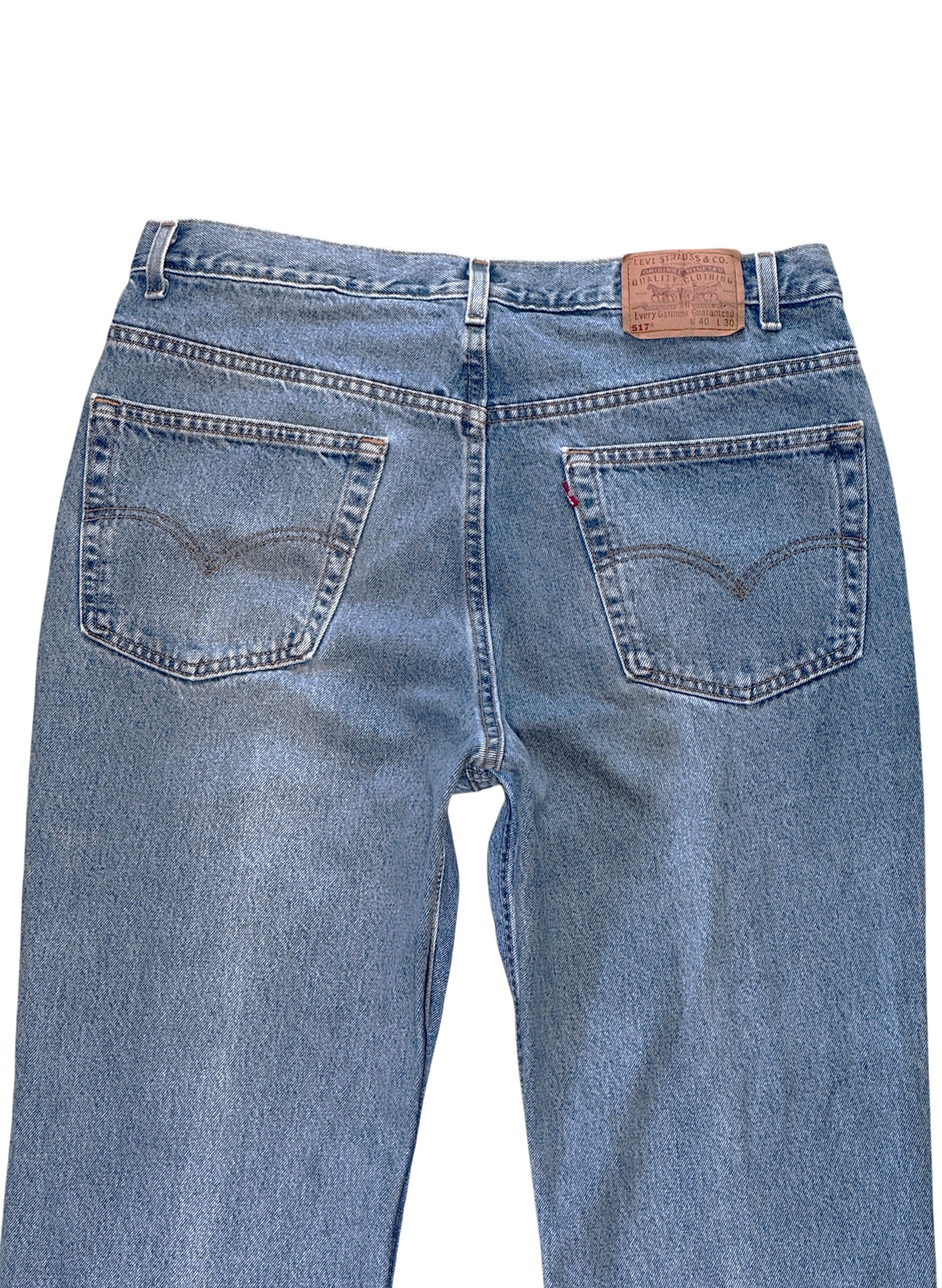(SUP-644) 90s LEVI'S 517 BOOT CUT "CUT OFF" - MADE IN U.S.A.