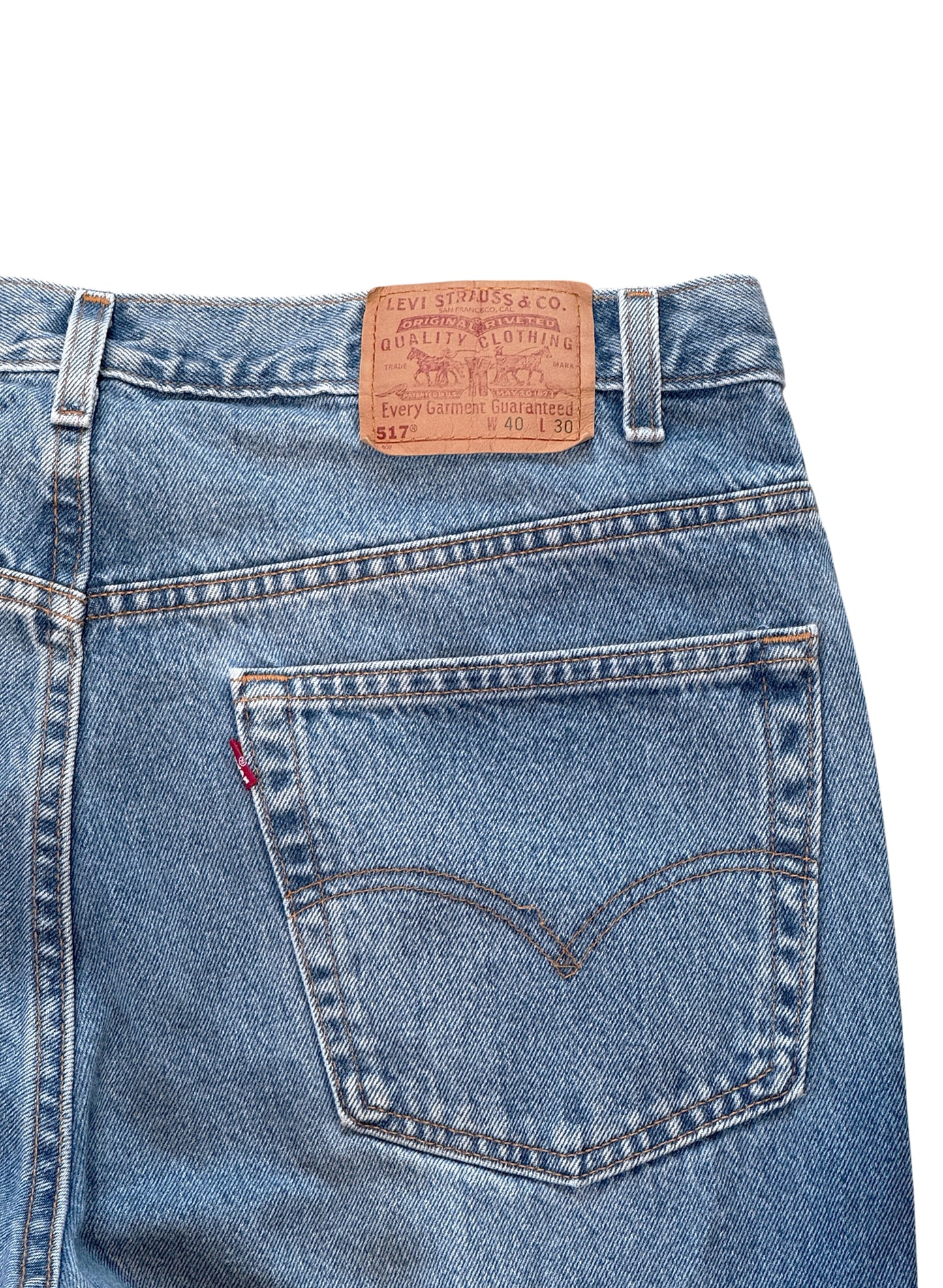 (SUP-644) 90s LEVI'S 517 BOOT CUT "CUT OFF" - MADE IN U.S.A.