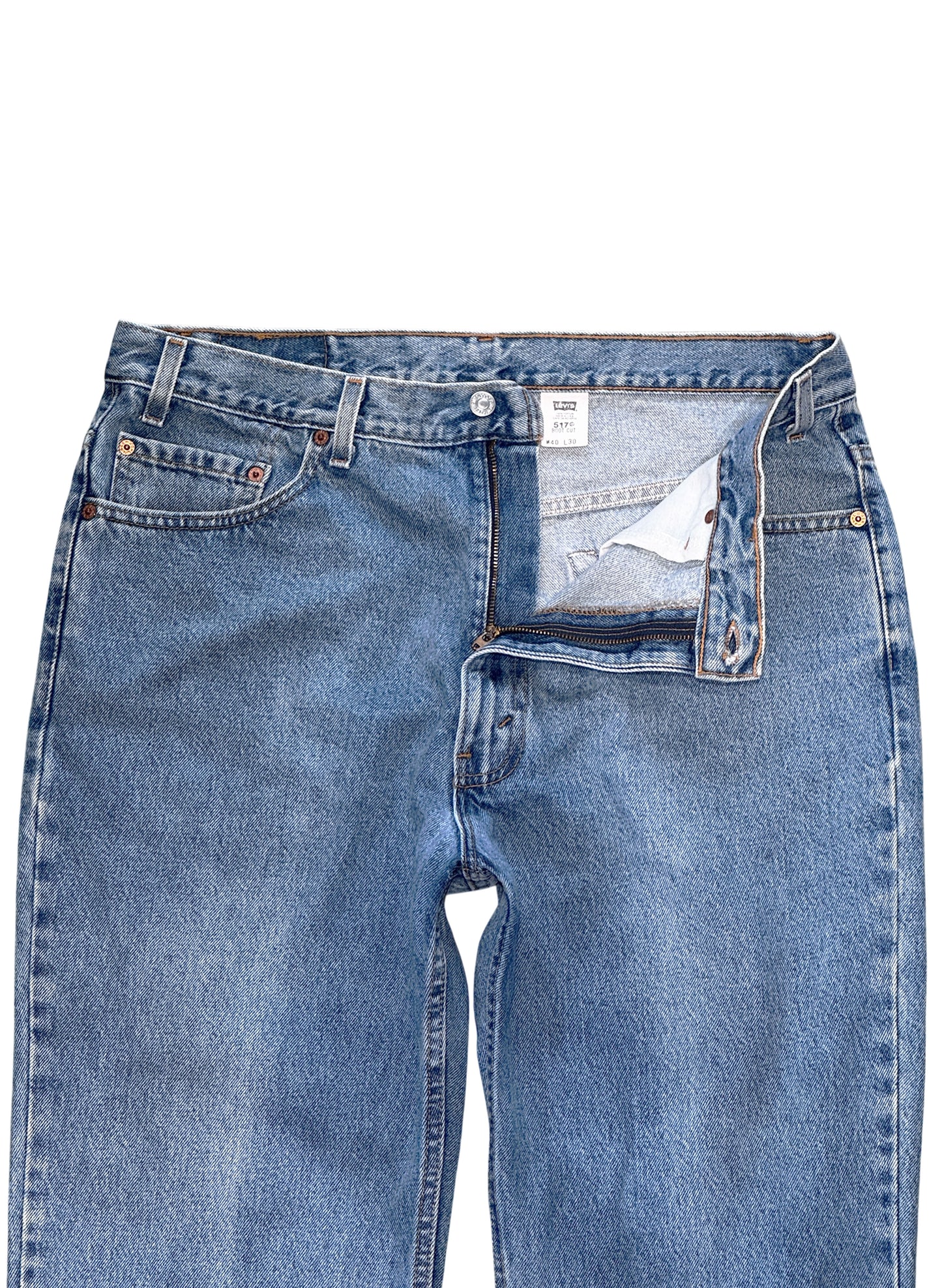 (SUP-644) 90s LEVI'S 517 BOOT CUT "CUT OFF" - MADE IN U.S.A.