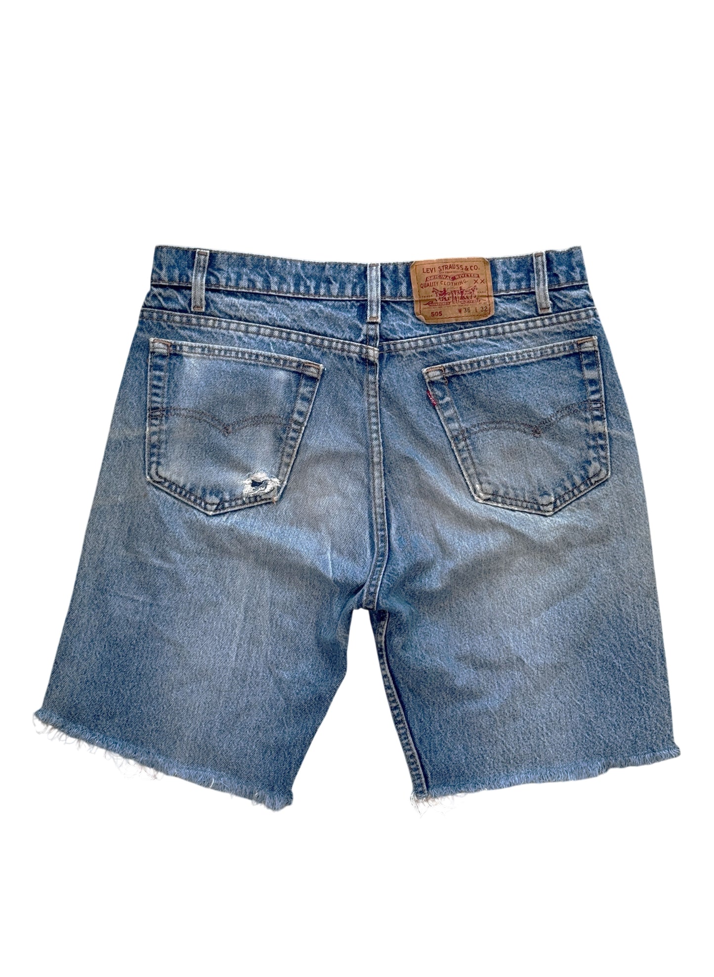 (SUP-649) 90s LEVI'S 505 "CUT OFF" SHORTS - MADE IN U.S.A.