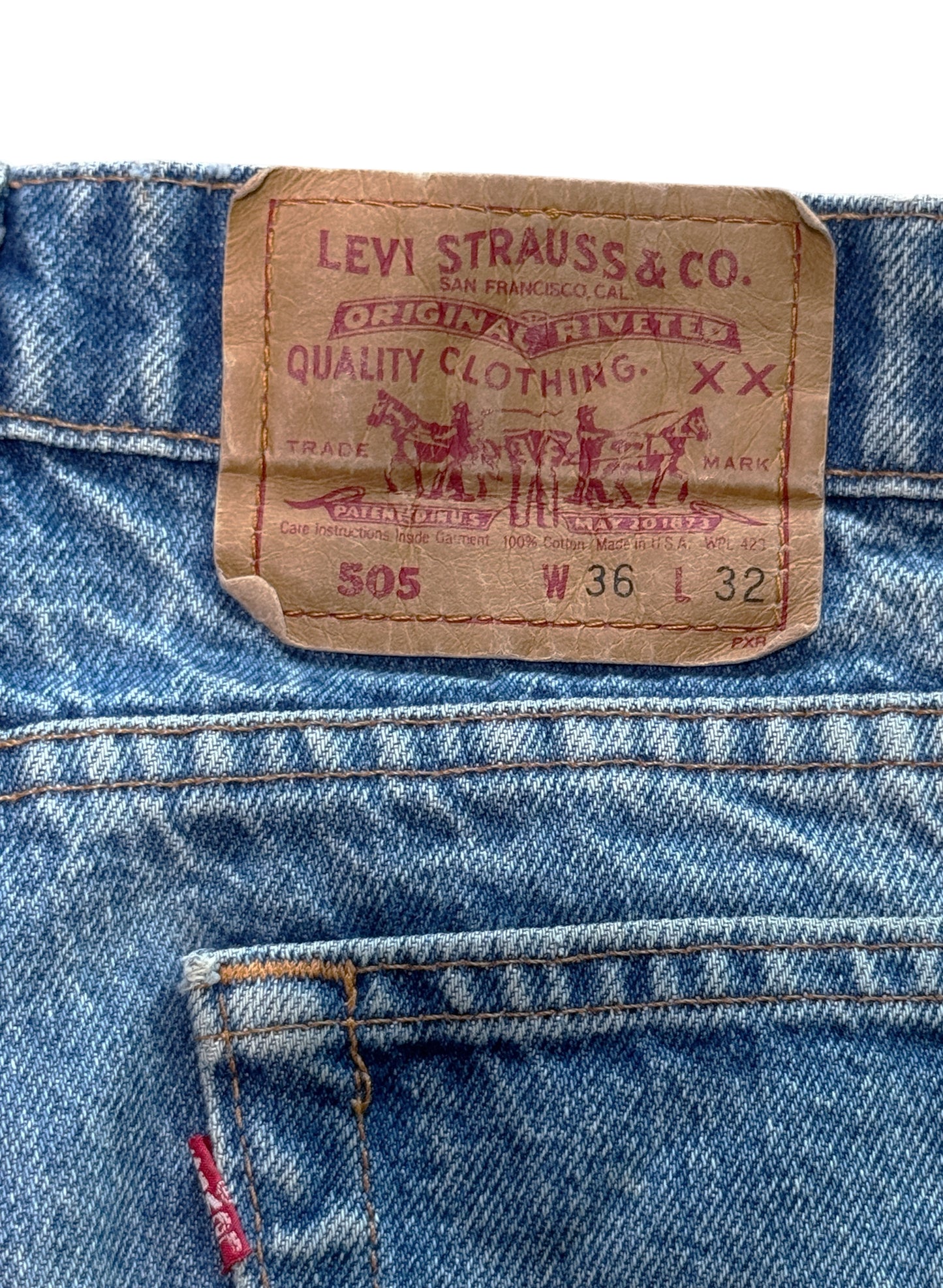 (SUP-649) 90s LEVI'S 505 "CUT OFF" SHORTS - MADE IN U.S.A.