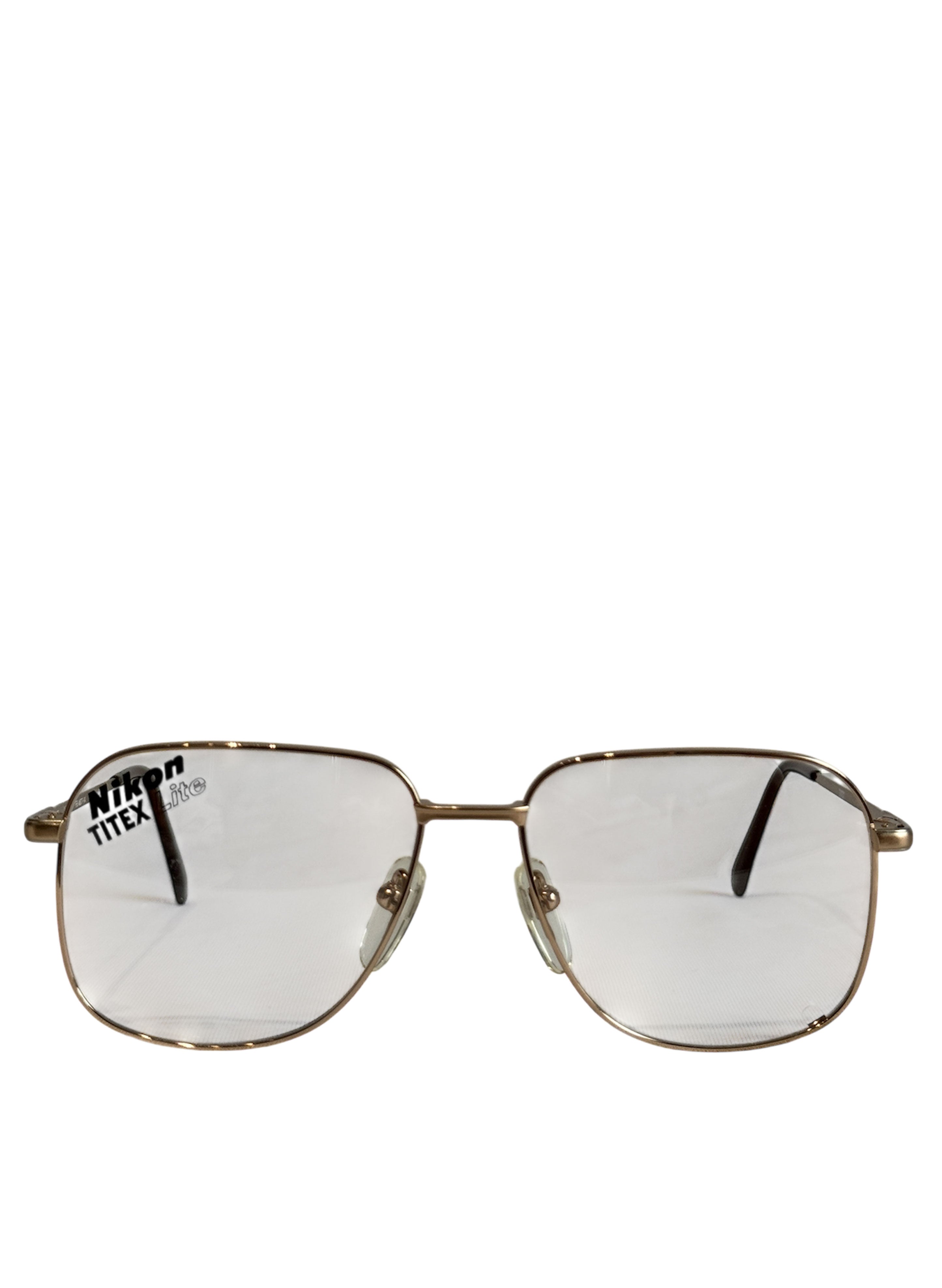 (SUP-415) 90s DEADSTOCK GOLD FRAME GLASSES Nikon TITEX Lite Ti-p ...