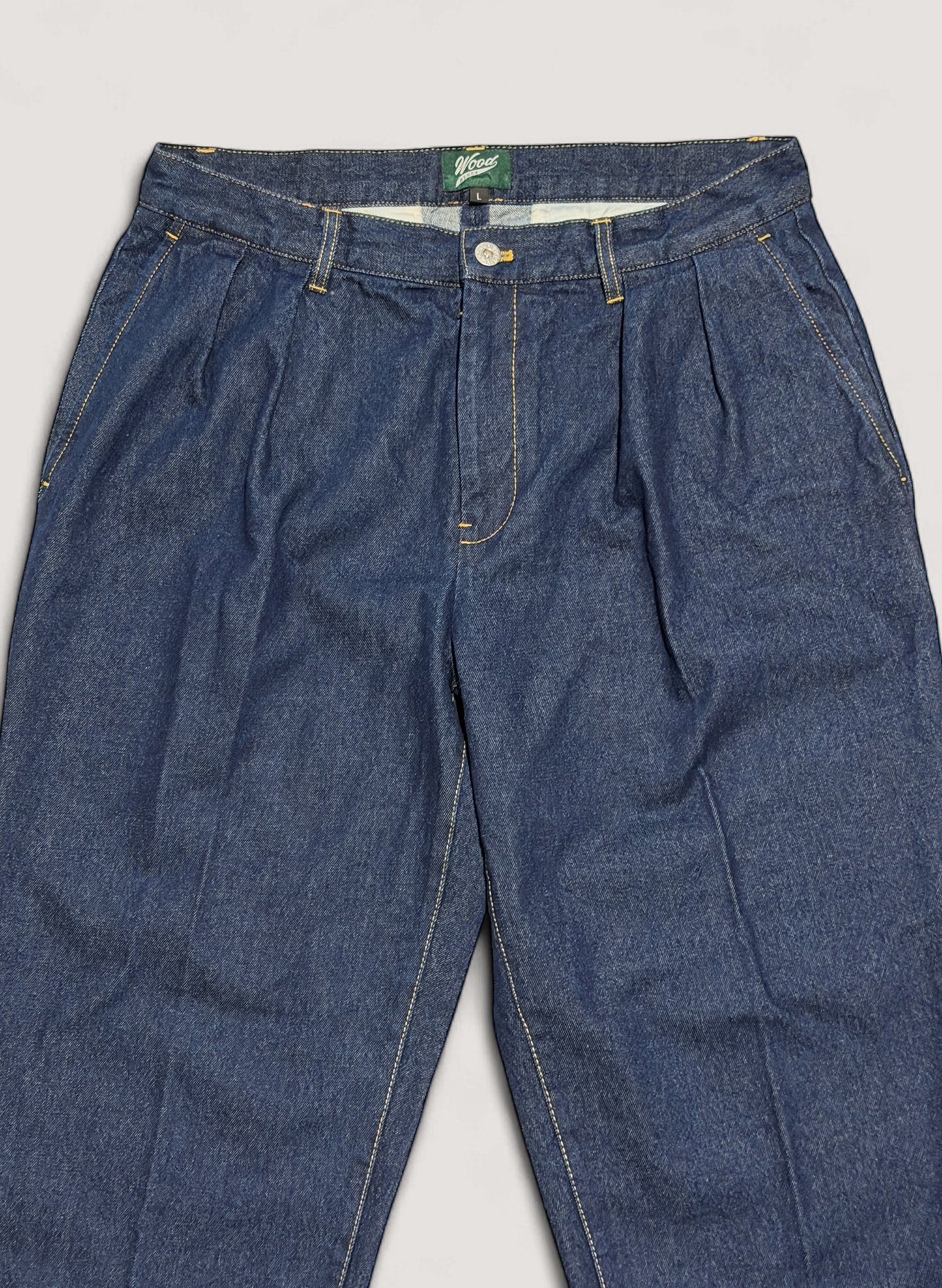 WOODBLOCK 2TUCK DENIM TROUSER DARK INDIGO (WB-25AW-007)