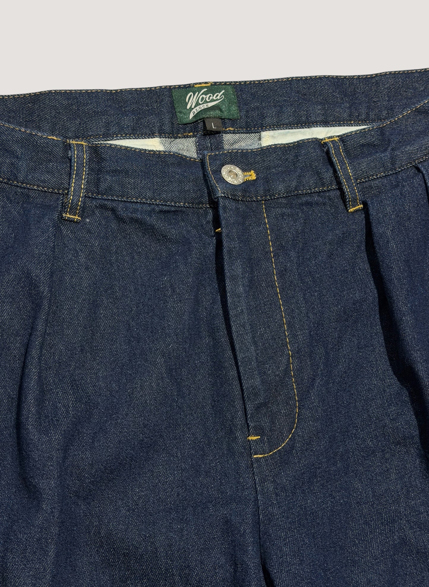 WOODBLOCK 2TUCK DENIM TROUSER DARK INDIGO (WB-25AW-007)