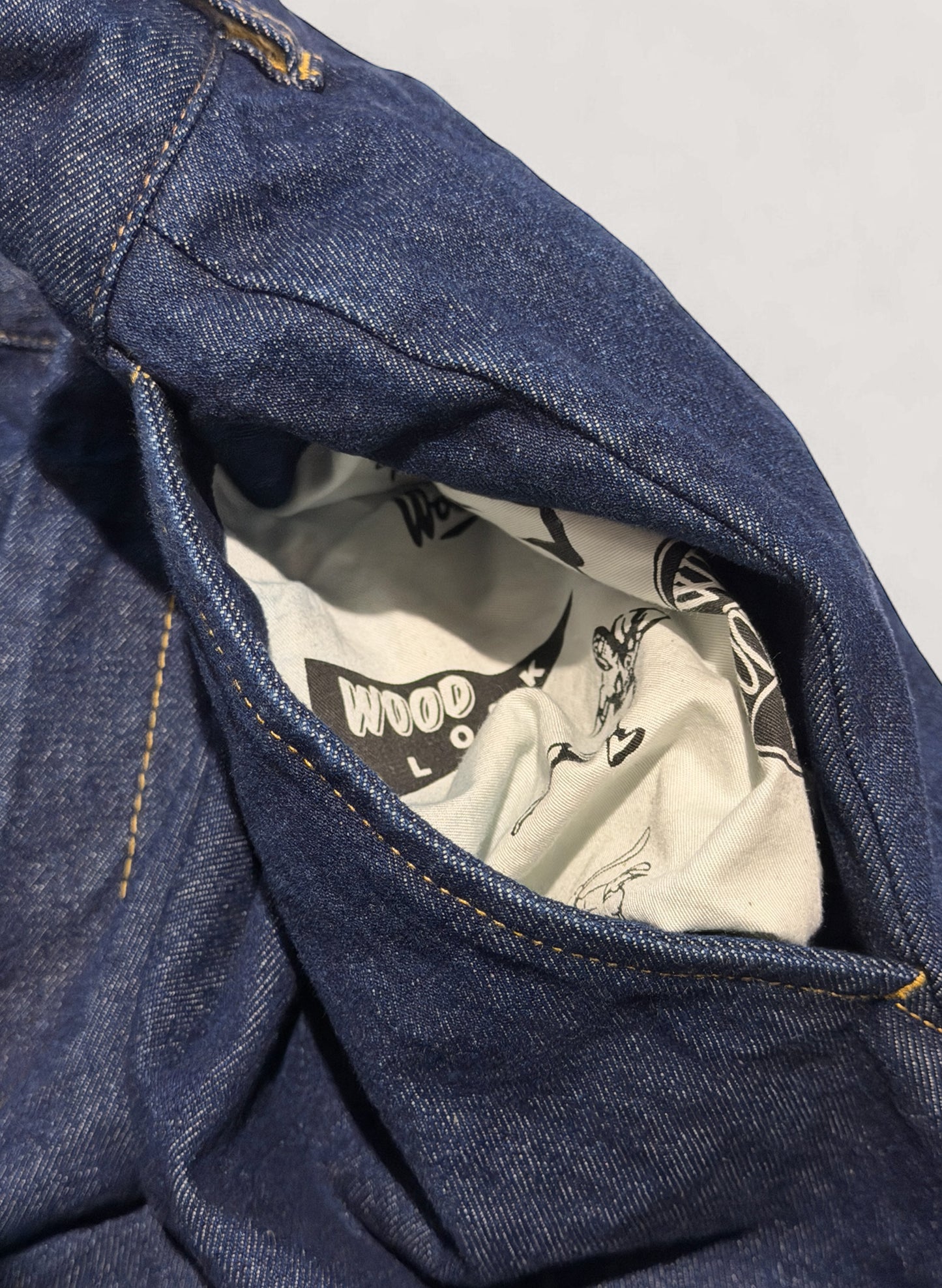 WOODBLOCK 2TUCK DENIM TROUSER DARK INDIGO (WB-25AW-007)