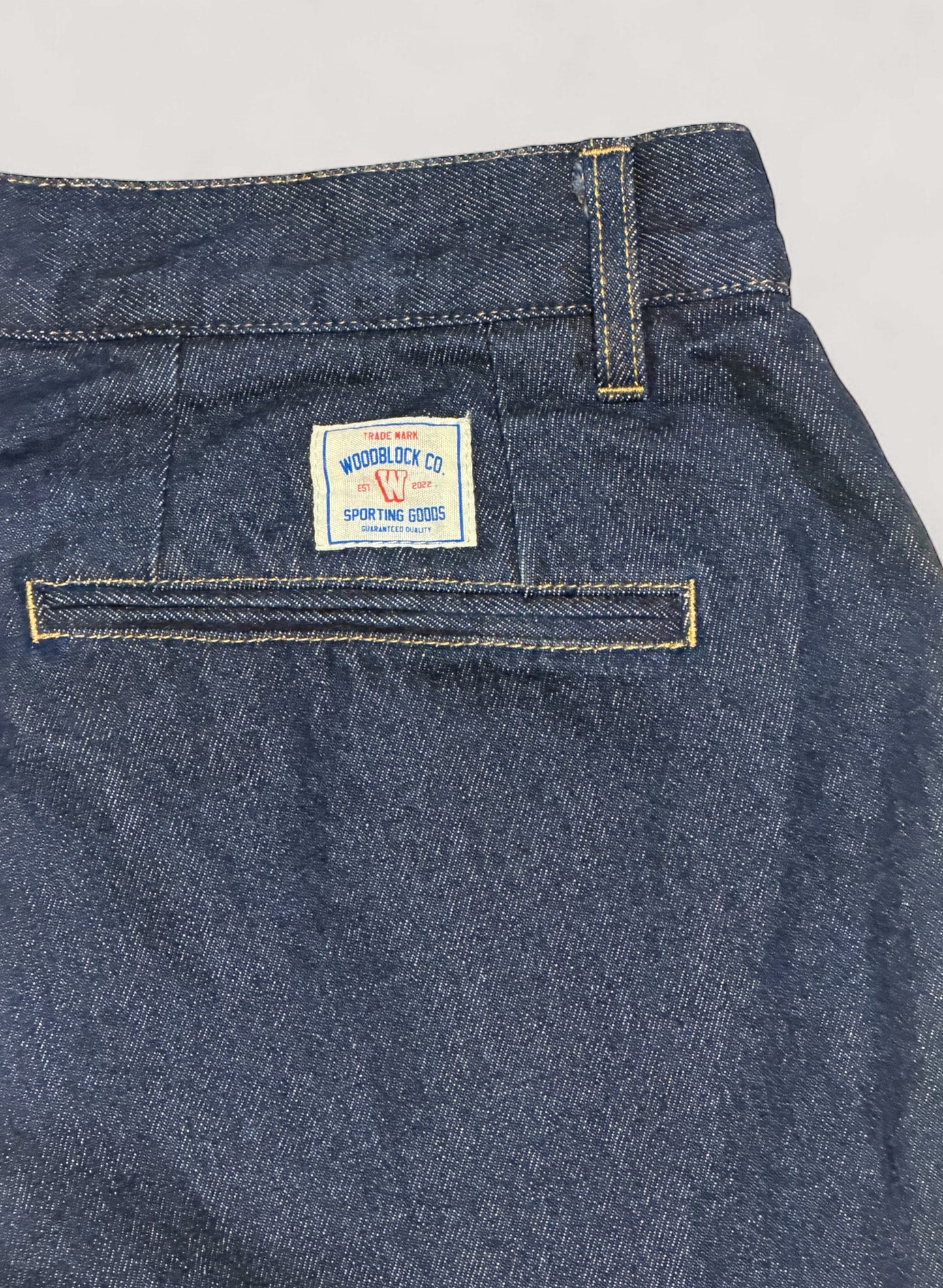 WOODBLOCK 2TUCK DENIM TROUSER DARK INDIGO (WB-25AW-007)