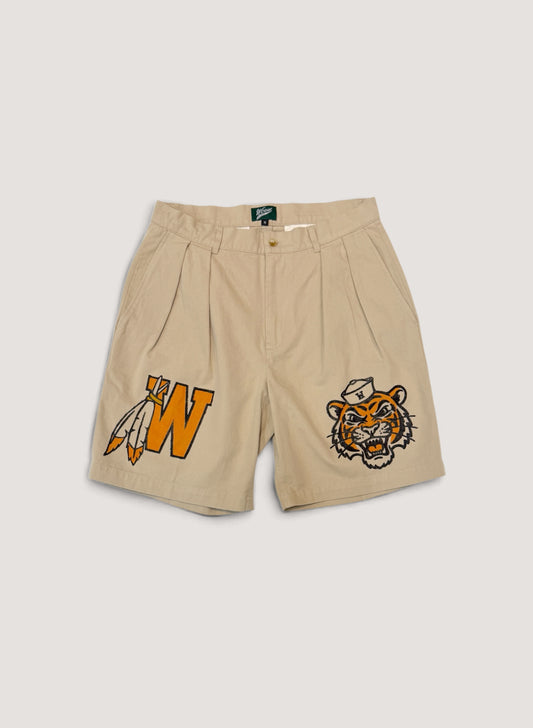 WOODBLOCK CUSTOMIZED 2TUCK W & TIGER CHINO SHORT PANT (WB-26SS-028)