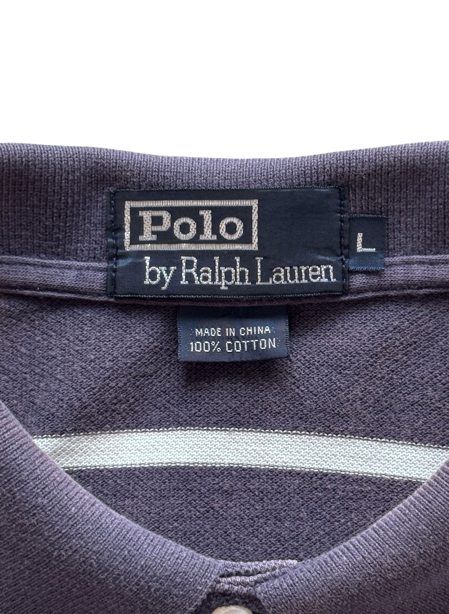 (SUP-681) Polo Ralph Lauren BORDER POLO SHIRT "FADE" - NAVY/WHITE