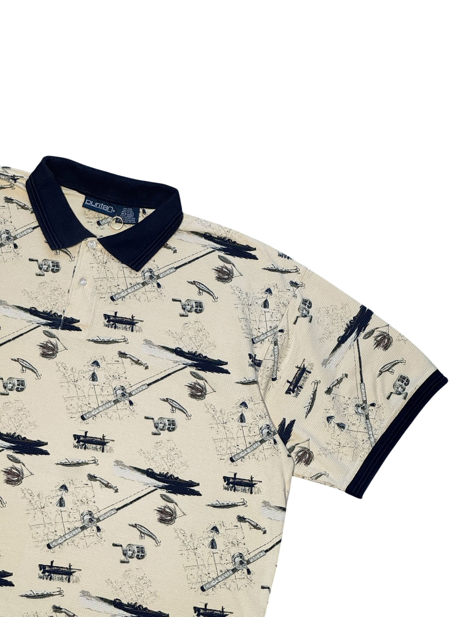 (SUP-689) puritan BASS FISHING POLO SHIRT - YELLOW
