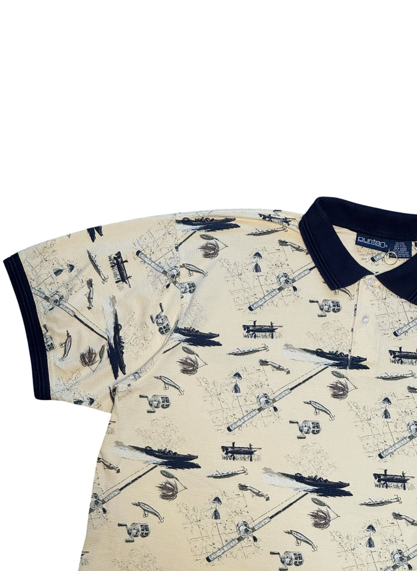(SUP-689) puritan BASS FISHING POLO SHIRT - YELLOW